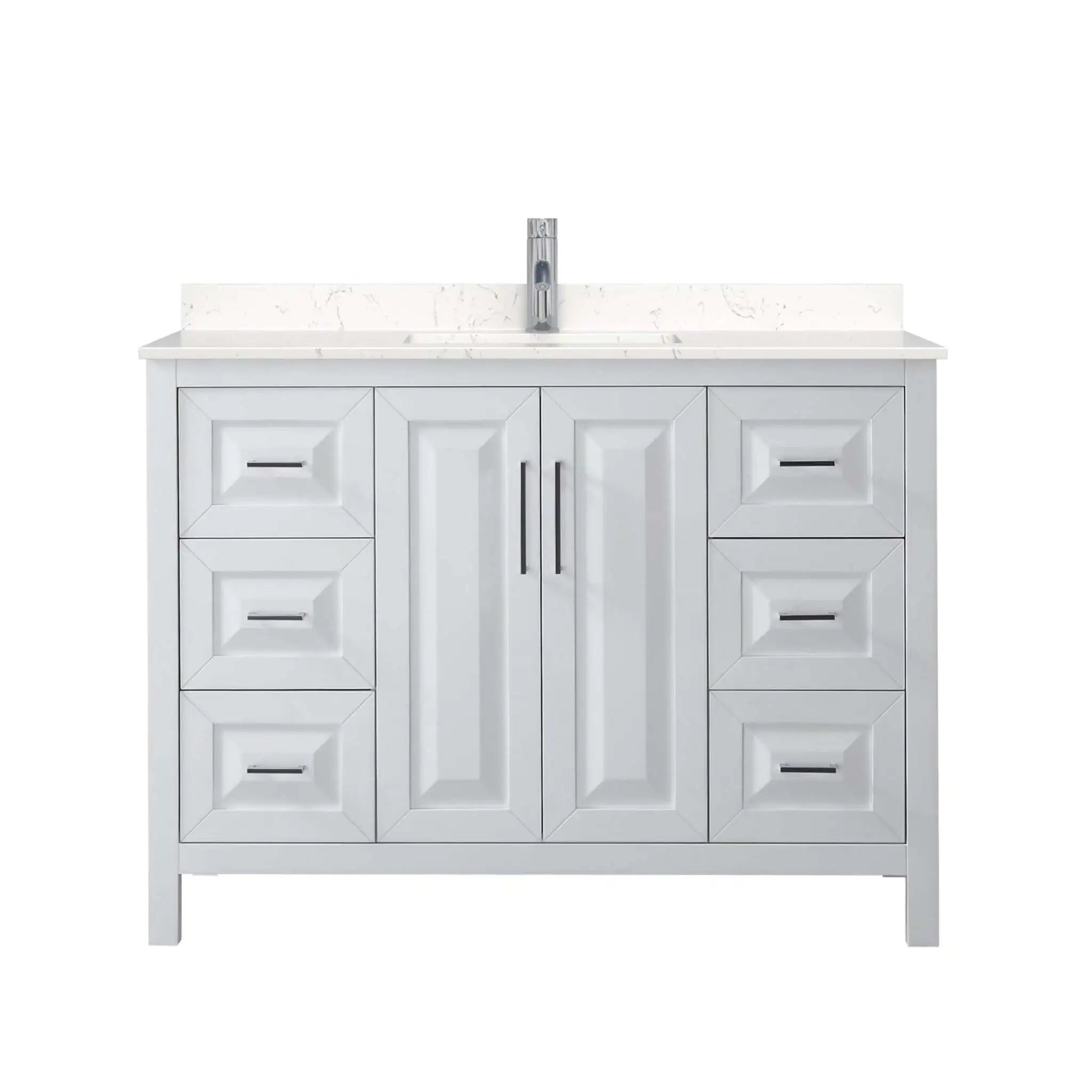 48" Daria Single Bathroom Vanity in White with Polished Chrome Trim by Wyndham