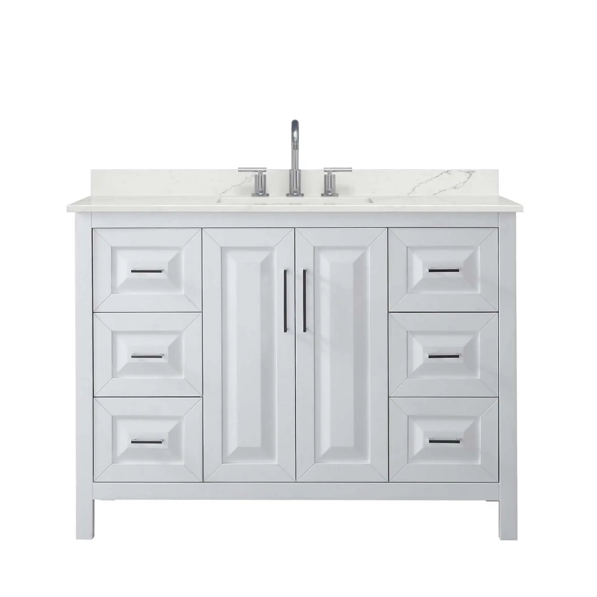 48" Daria Single Bathroom Vanity in White with Polished Chrome Trim by Wyndham