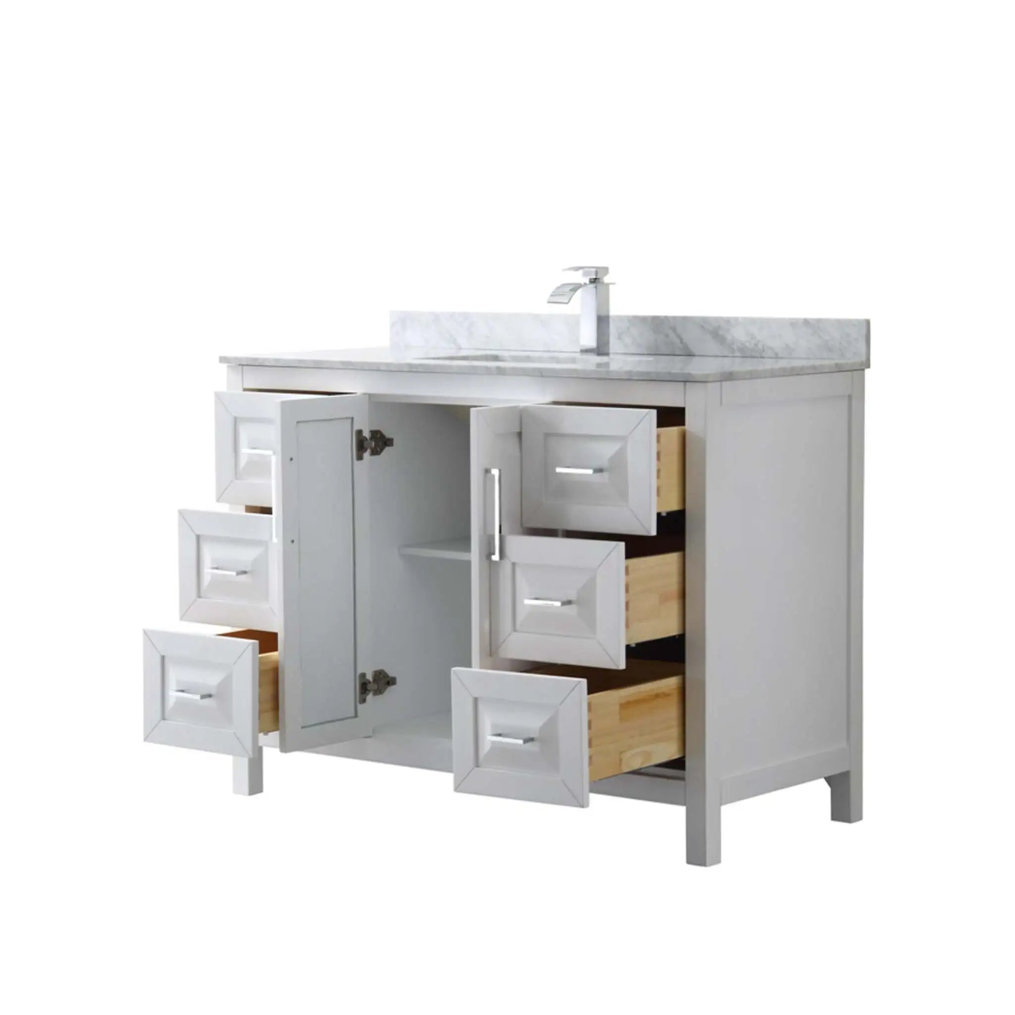 48" Daria Single Bathroom Vanity in White with Polished Chrome Trim by Wyndham