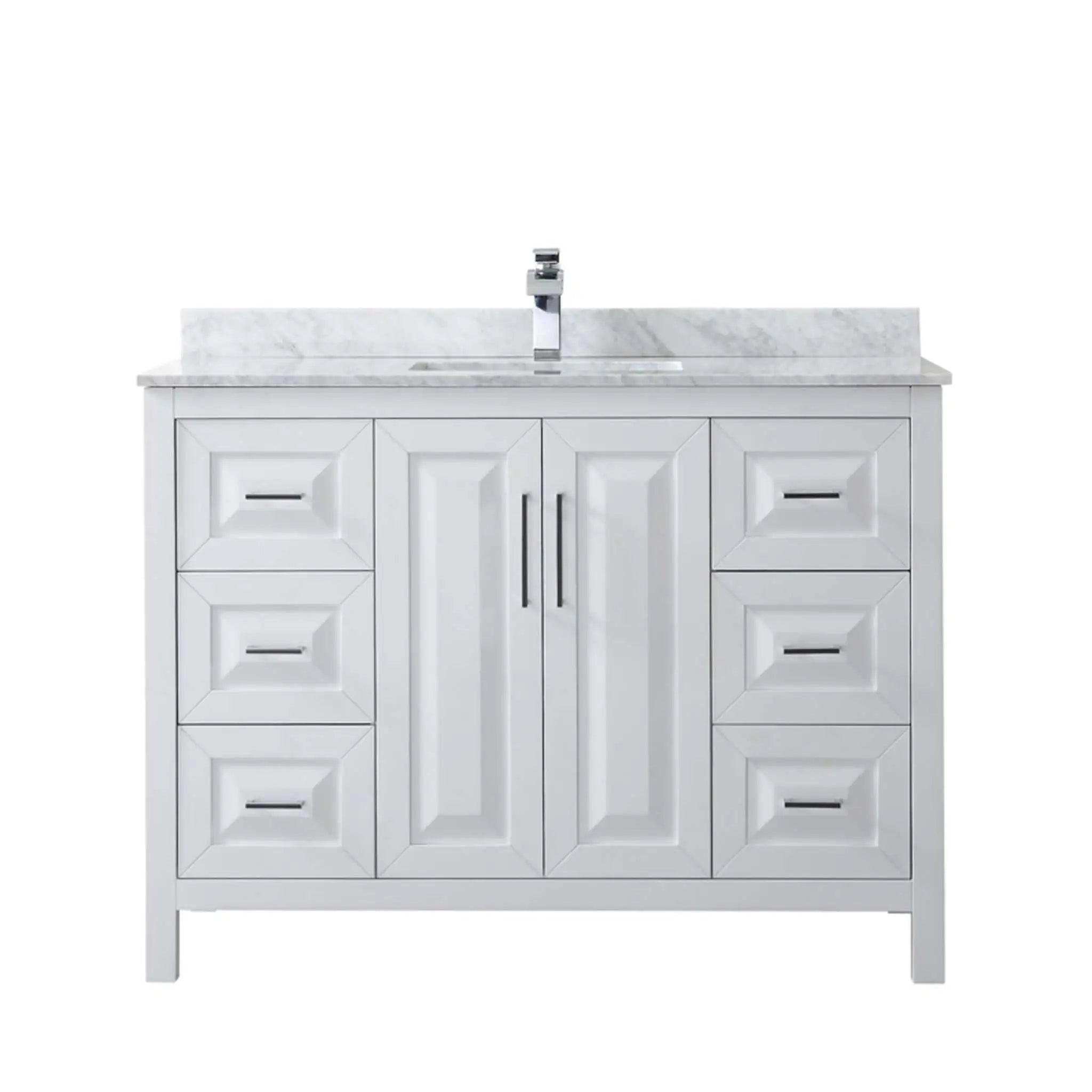 48" Daria Single Bathroom Vanity in White with Polished Chrome Trim by Wyndham