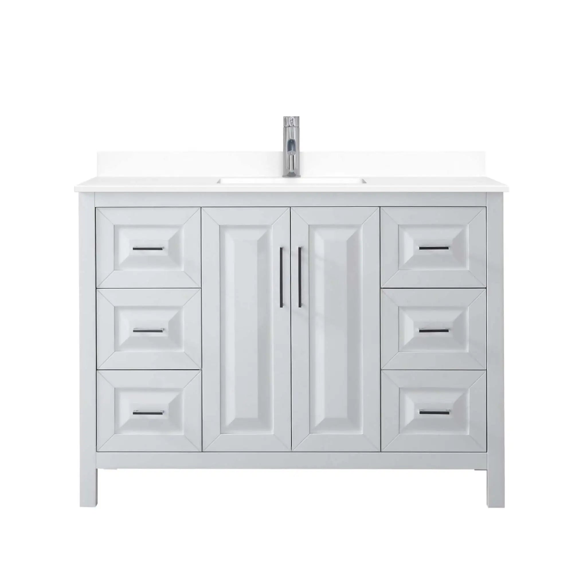 48" Daria Single Bathroom Vanity in White with Polished Chrome Trim by Wyndham