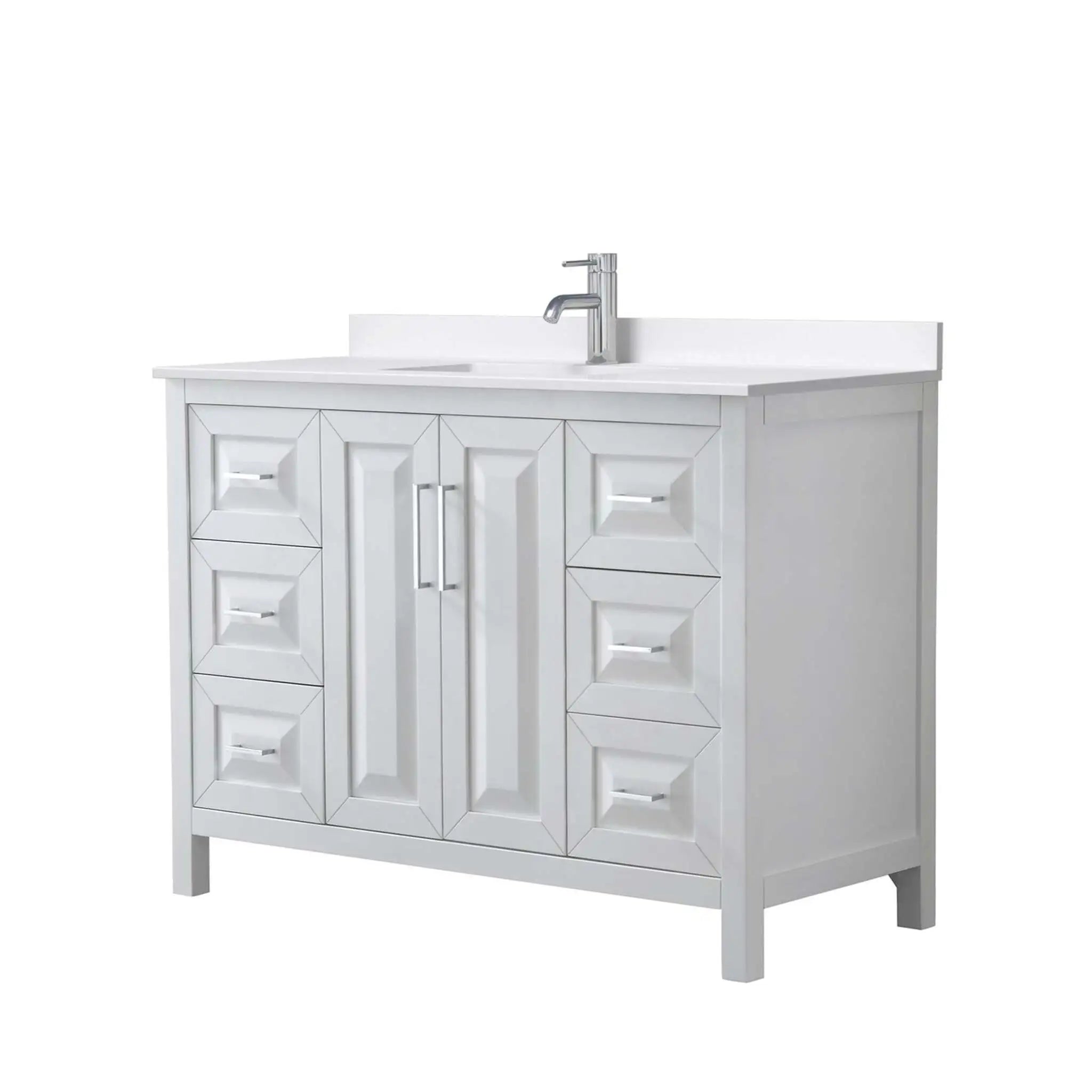 48" Daria Single Bathroom Vanity in White with Polished Chrome Trim by Wyndham