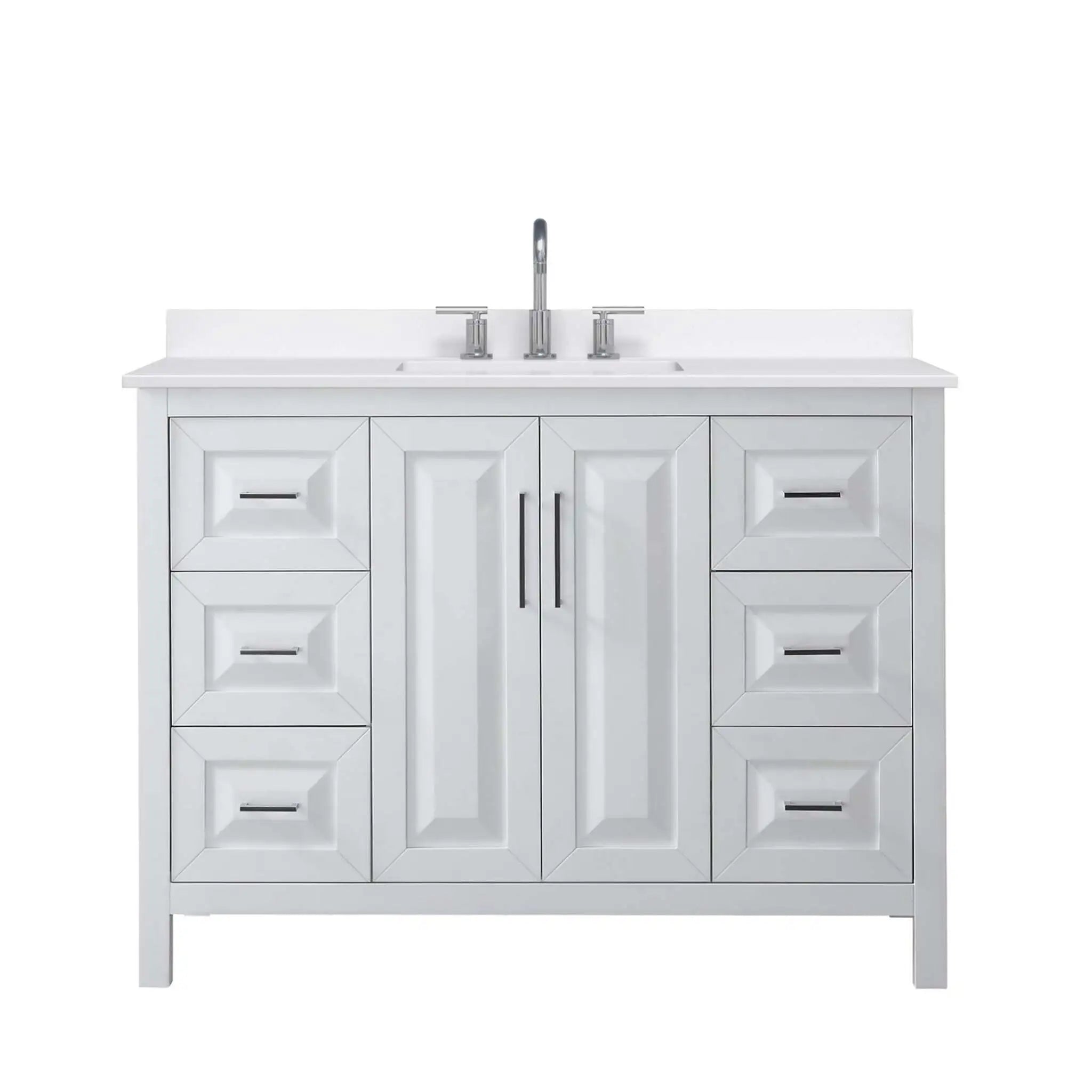 48" Daria Single Bathroom Vanity in White with Polished Chrome Trim by Wyndham