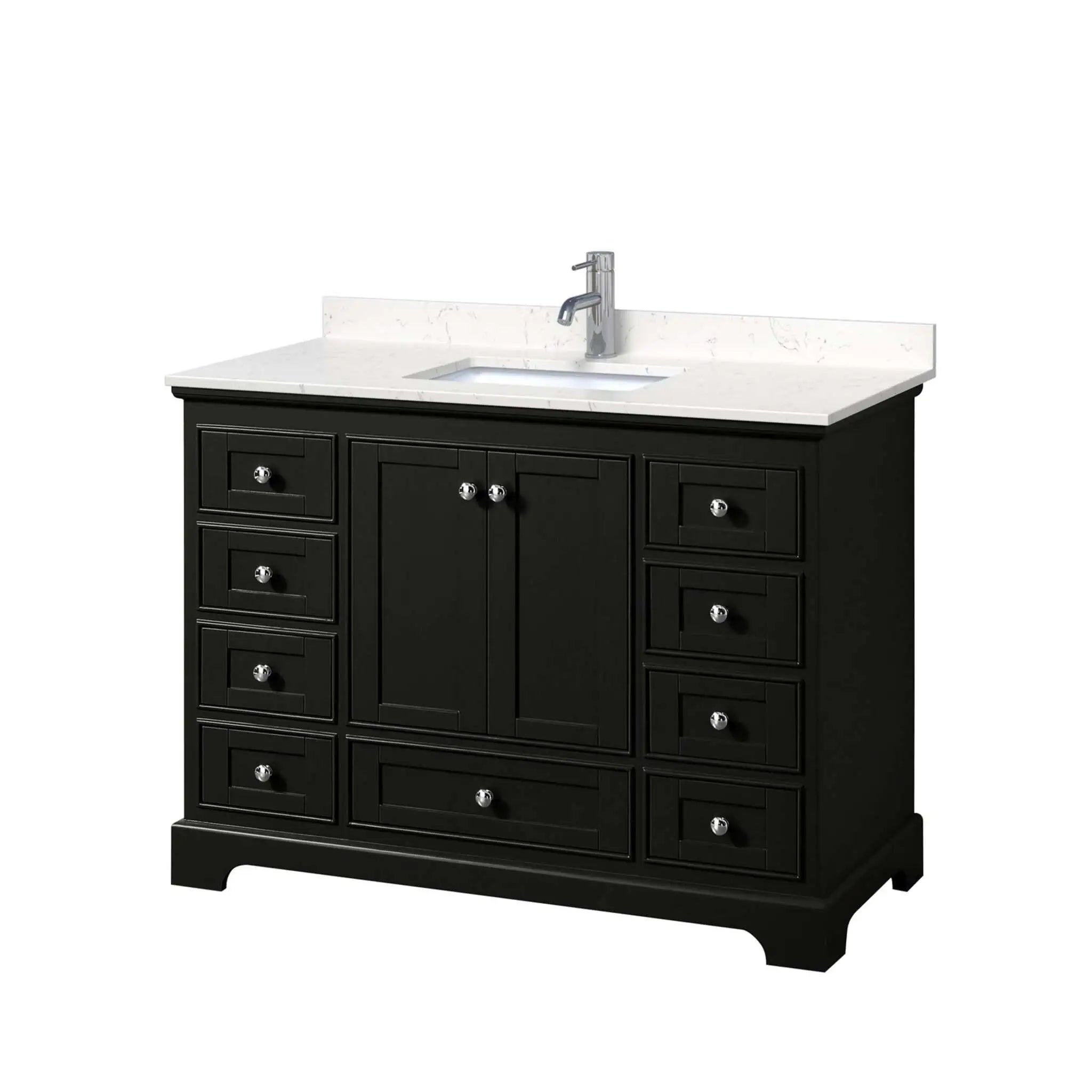 48" Deborah Single Bathroom Vanity in Dark Espresso with Polished Chrome Trim by Wyndham
