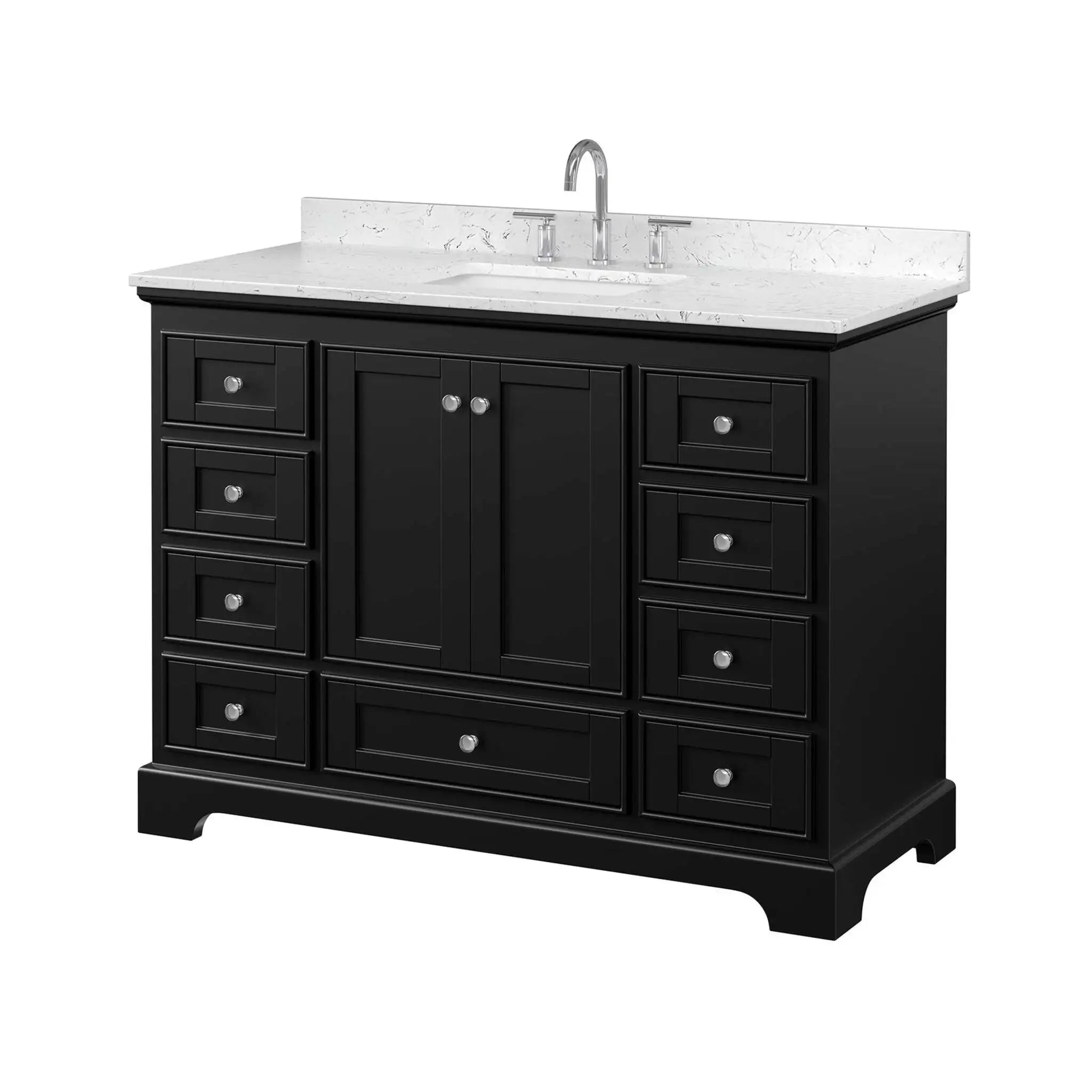 48" Deborah Single Bathroom Vanity in Dark Espresso with Polished Chrome Trim by Wyndham