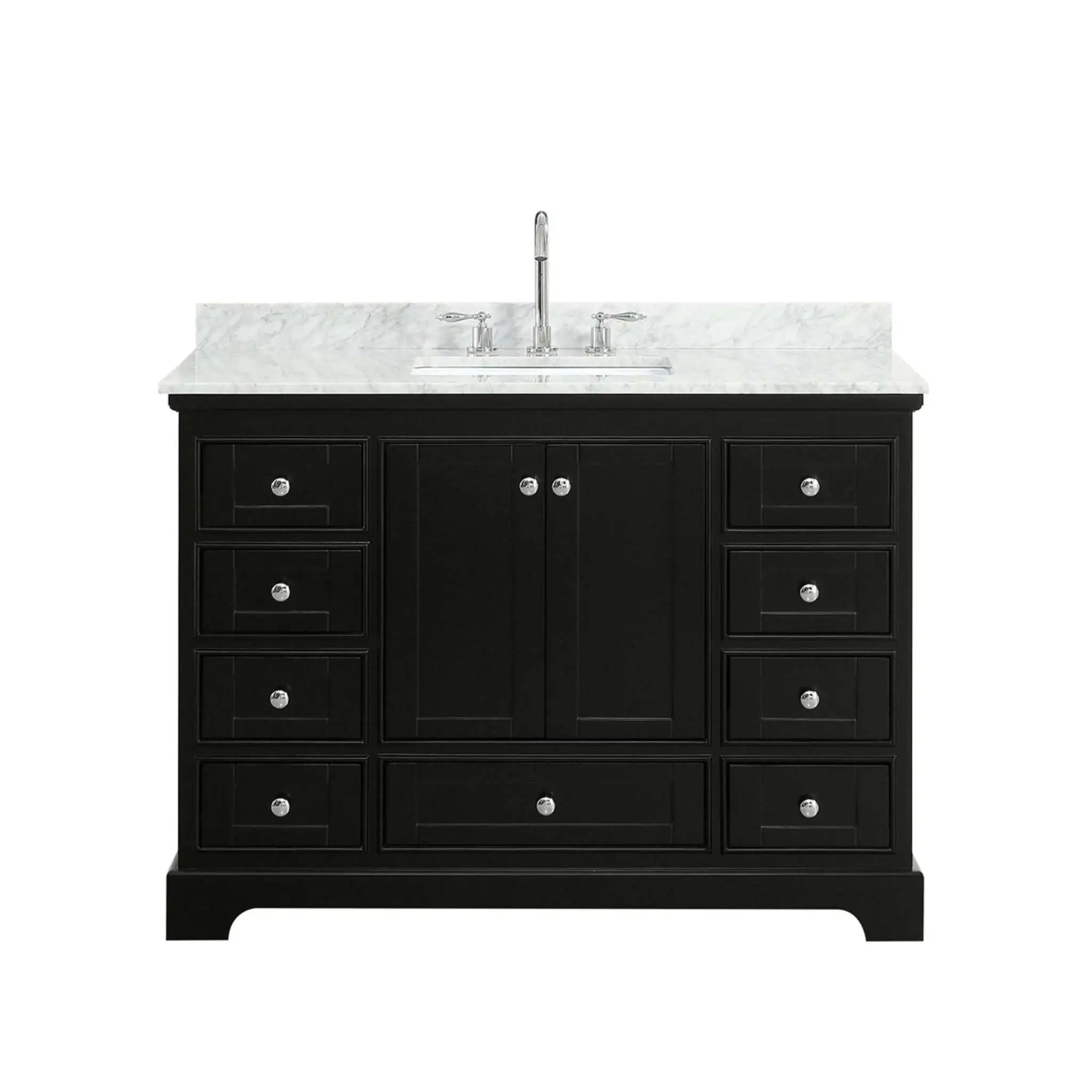 48" Deborah Single Bathroom Vanity in Dark Espresso with Polished Chrome Trim by Wyndham