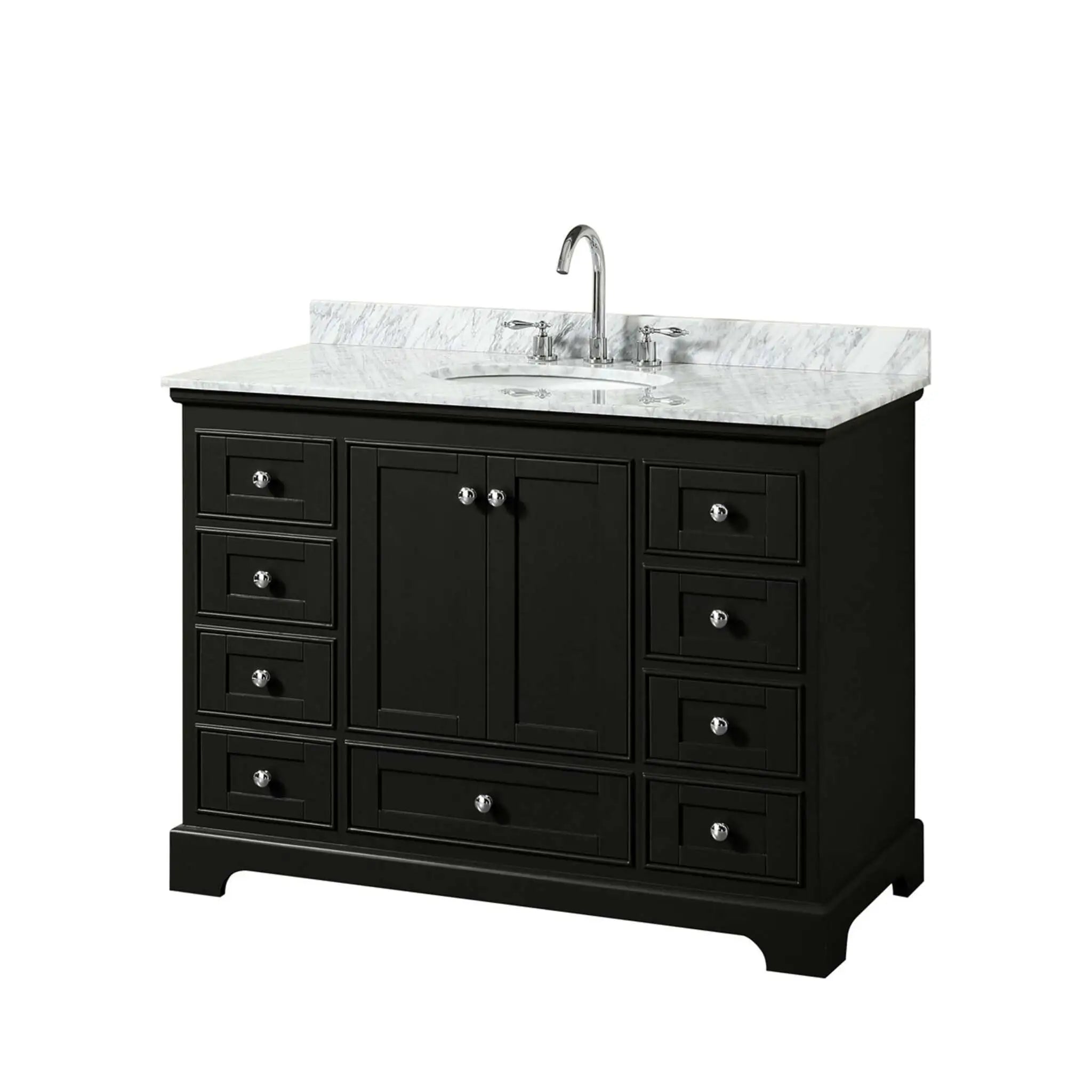 48" Deborah Single Bathroom Vanity in Dark Espresso with Polished Chrome Trim by Wyndham