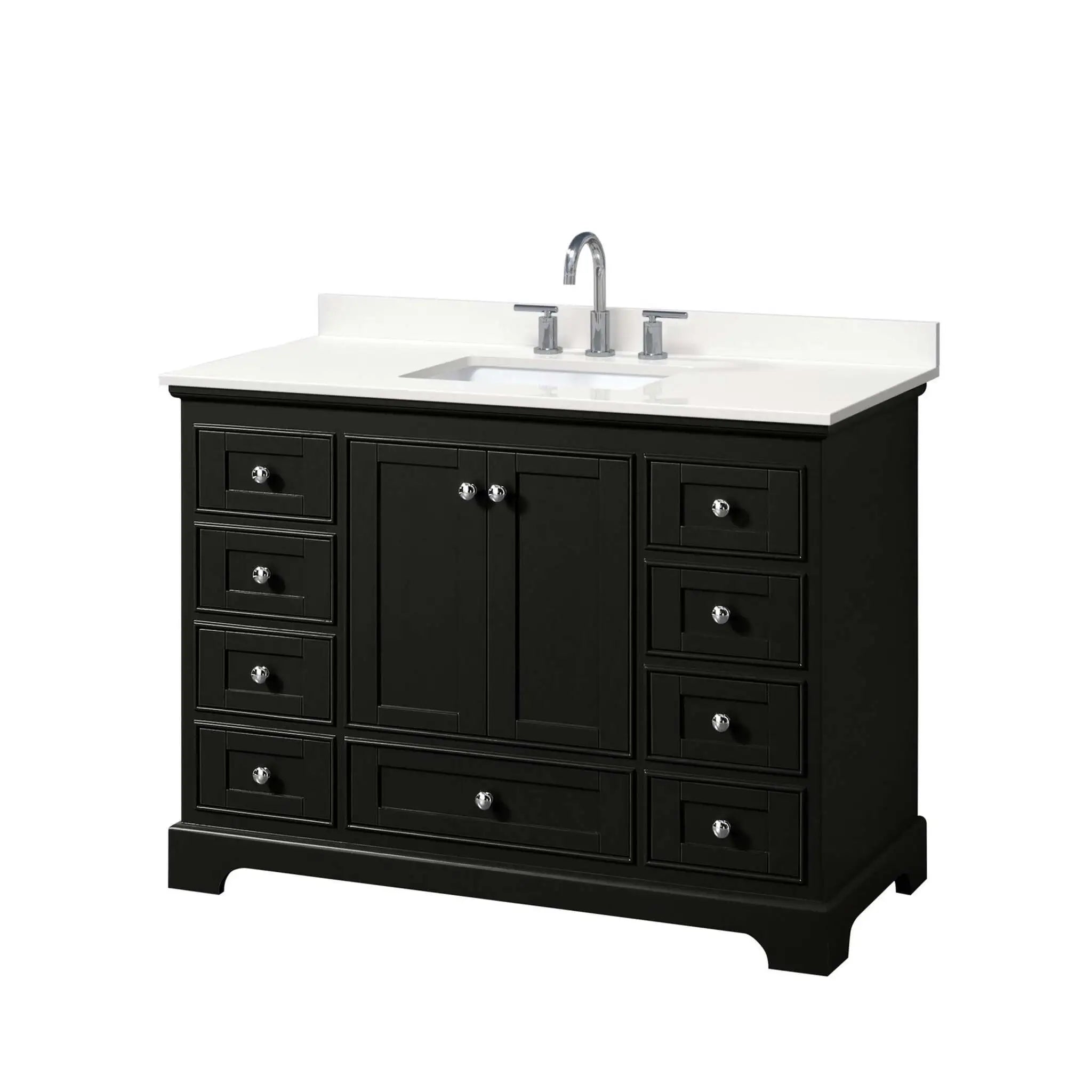 48" Deborah Single Bathroom Vanity in Dark Espresso with Polished Chrome Trim by Wyndham