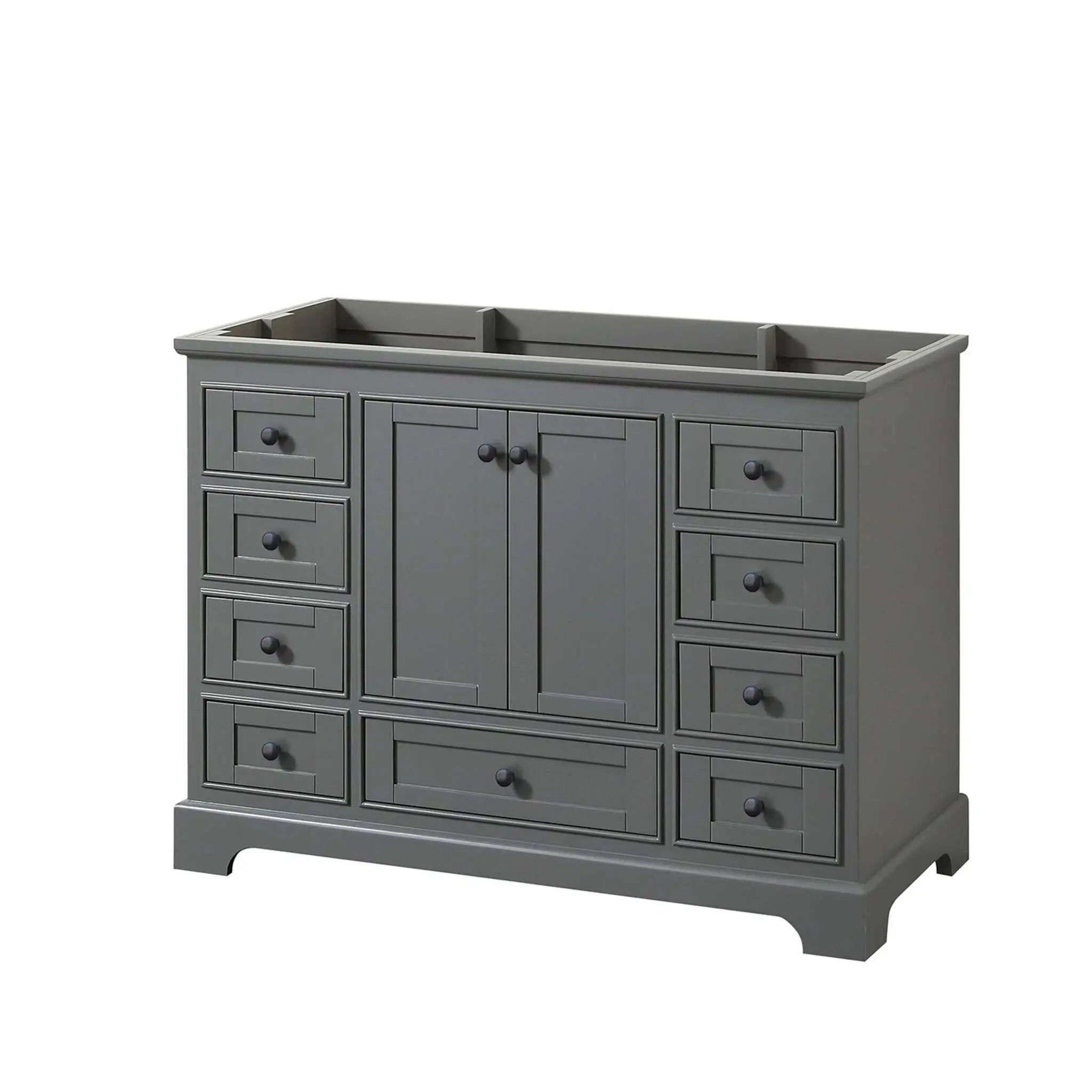 48" Deborah Single Bathroom Vanity in Dark Gray with Matte Black Trim by Wyndham