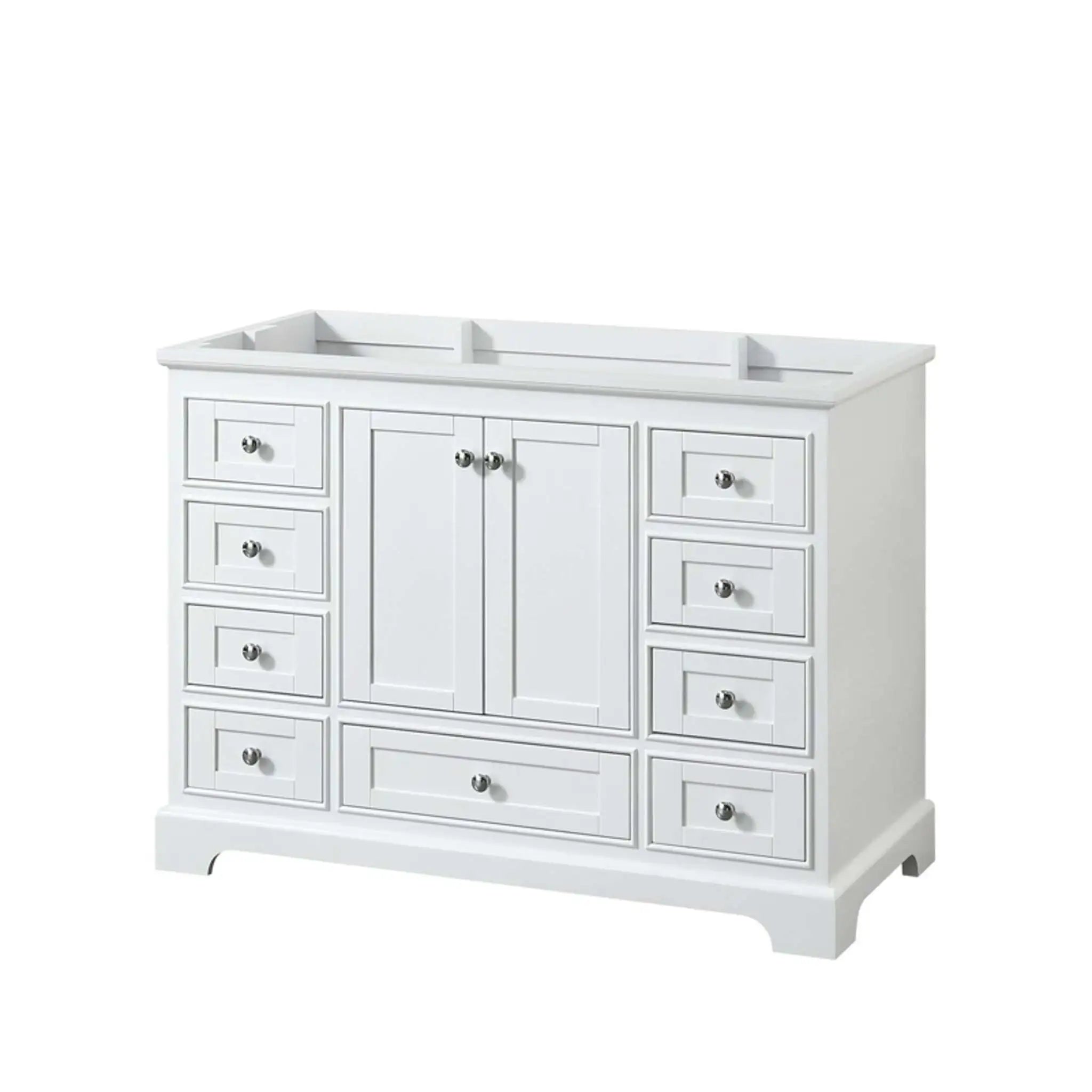 48" Deborah Single Bathroom Vanity in White with Polished Chrome Trim by Wyndham