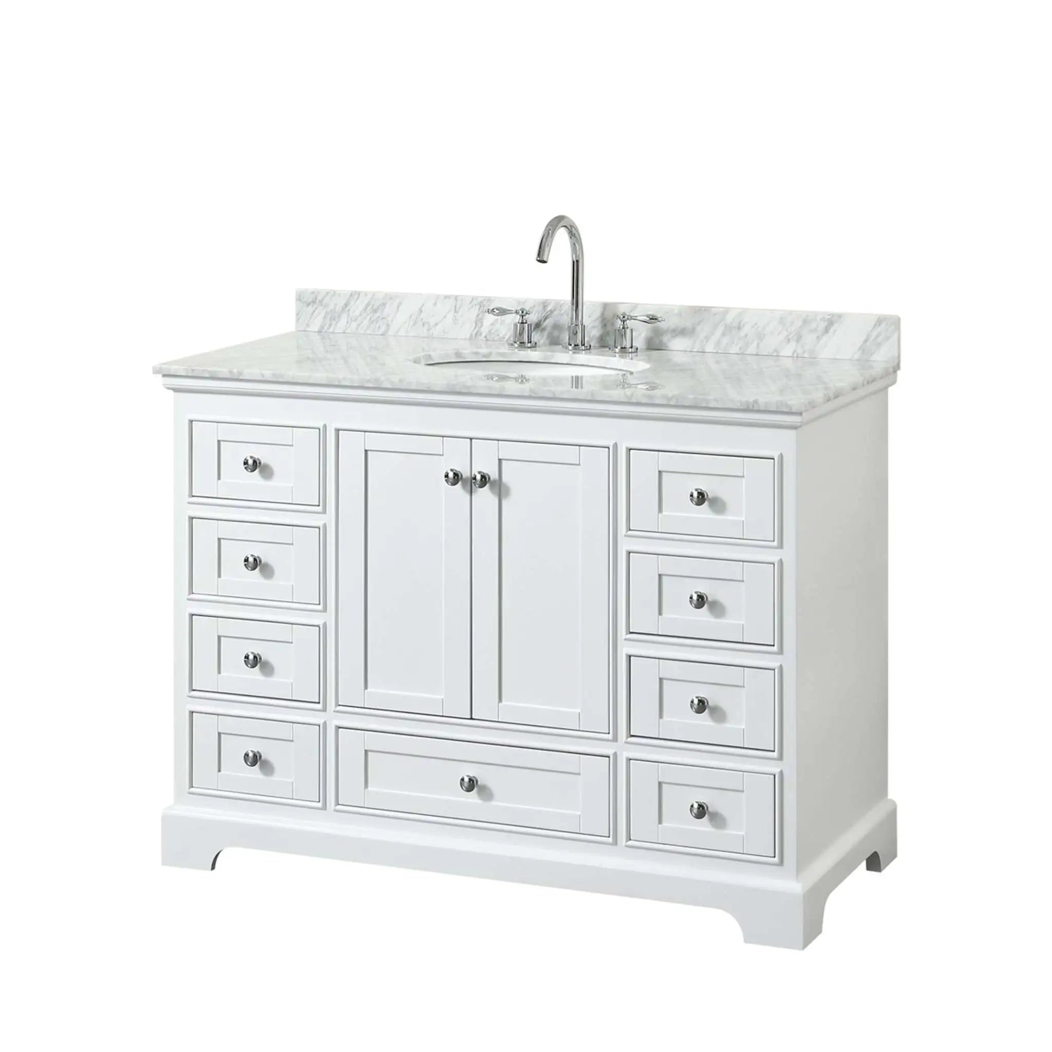 48" Deborah Single Bathroom Vanity in White with Polished Chrome Trim by Wyndham