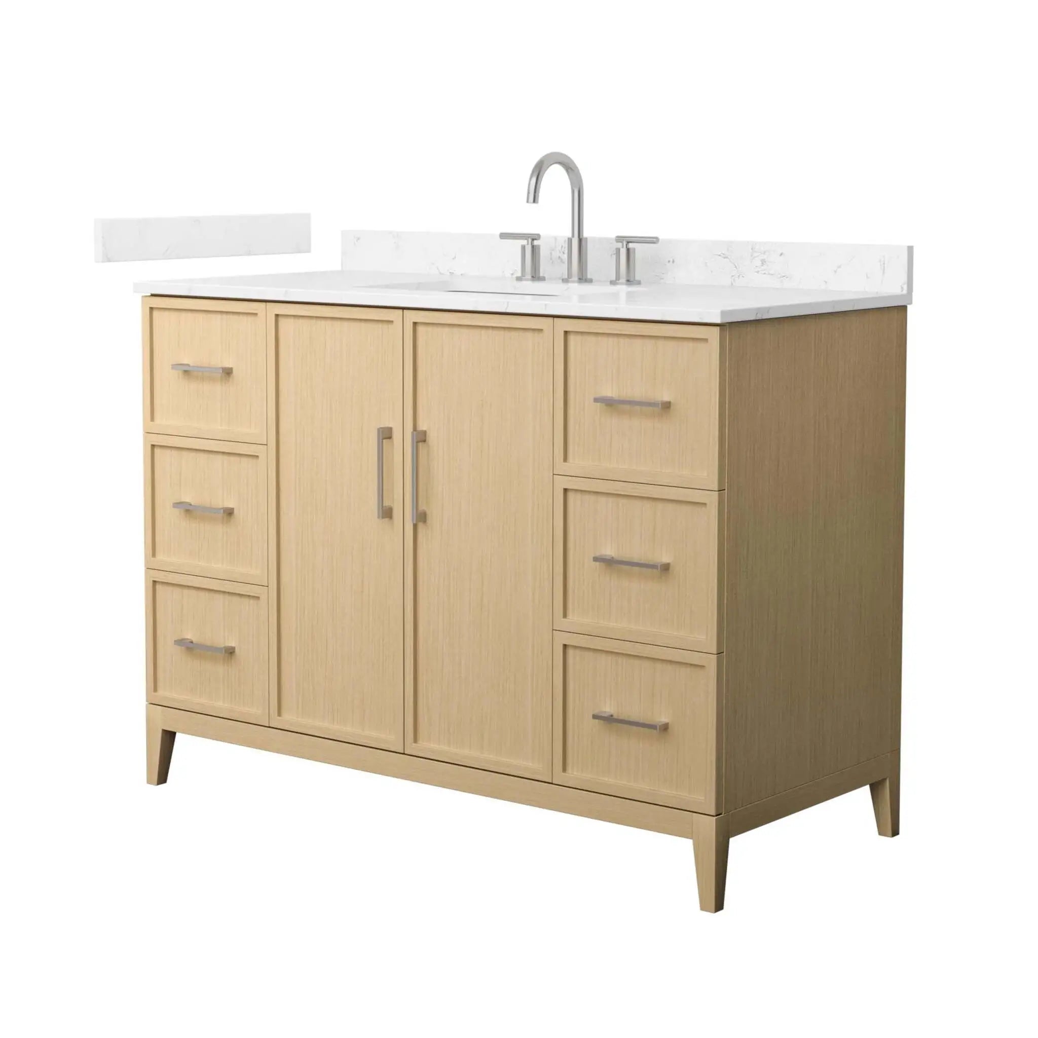 48" Elan Single Bathroom Vanity in White Oak with Brushed Nickel Trim by Wyndham
