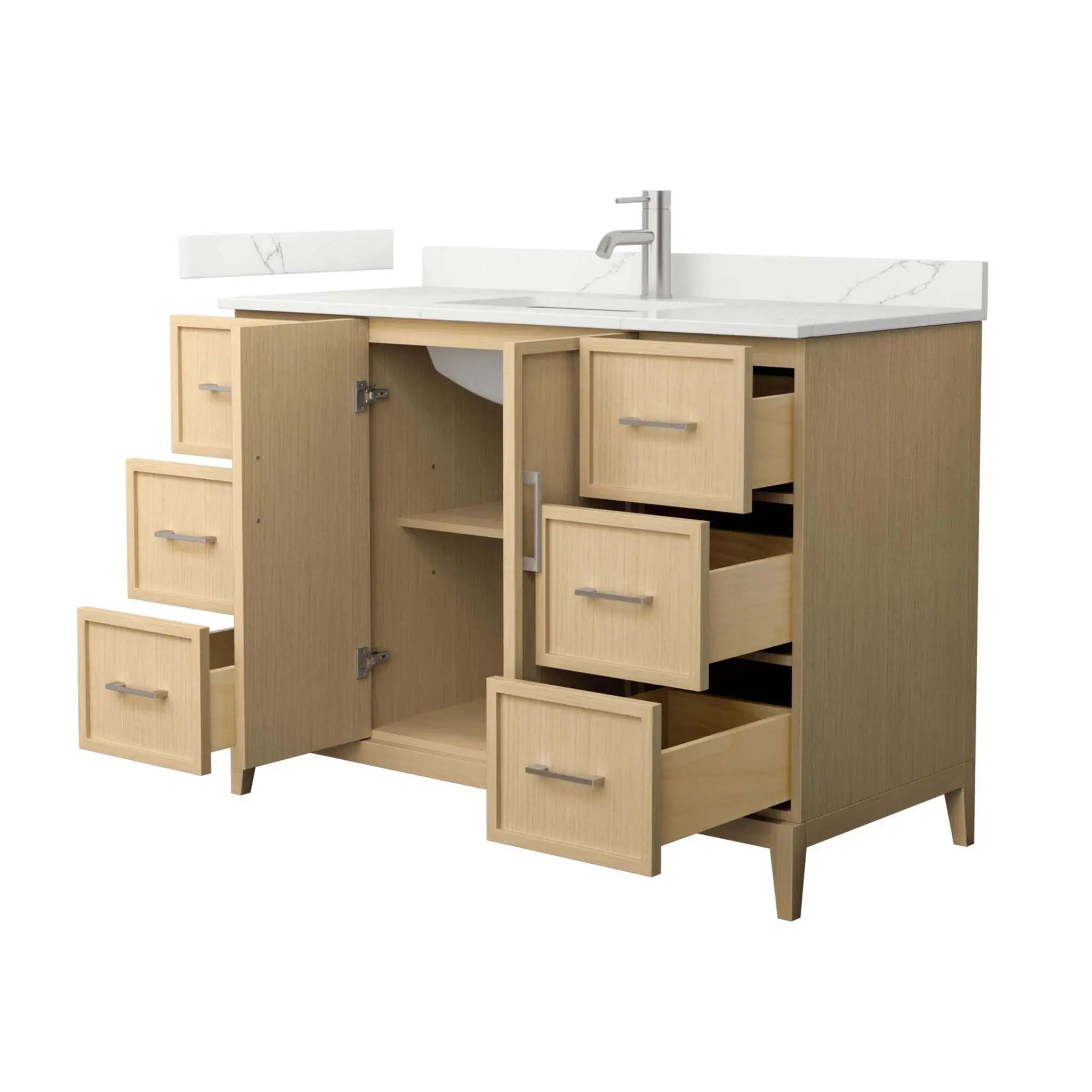 48" Elan Single Bathroom Vanity in White Oak with Brushed Nickel Trim by Wyndham