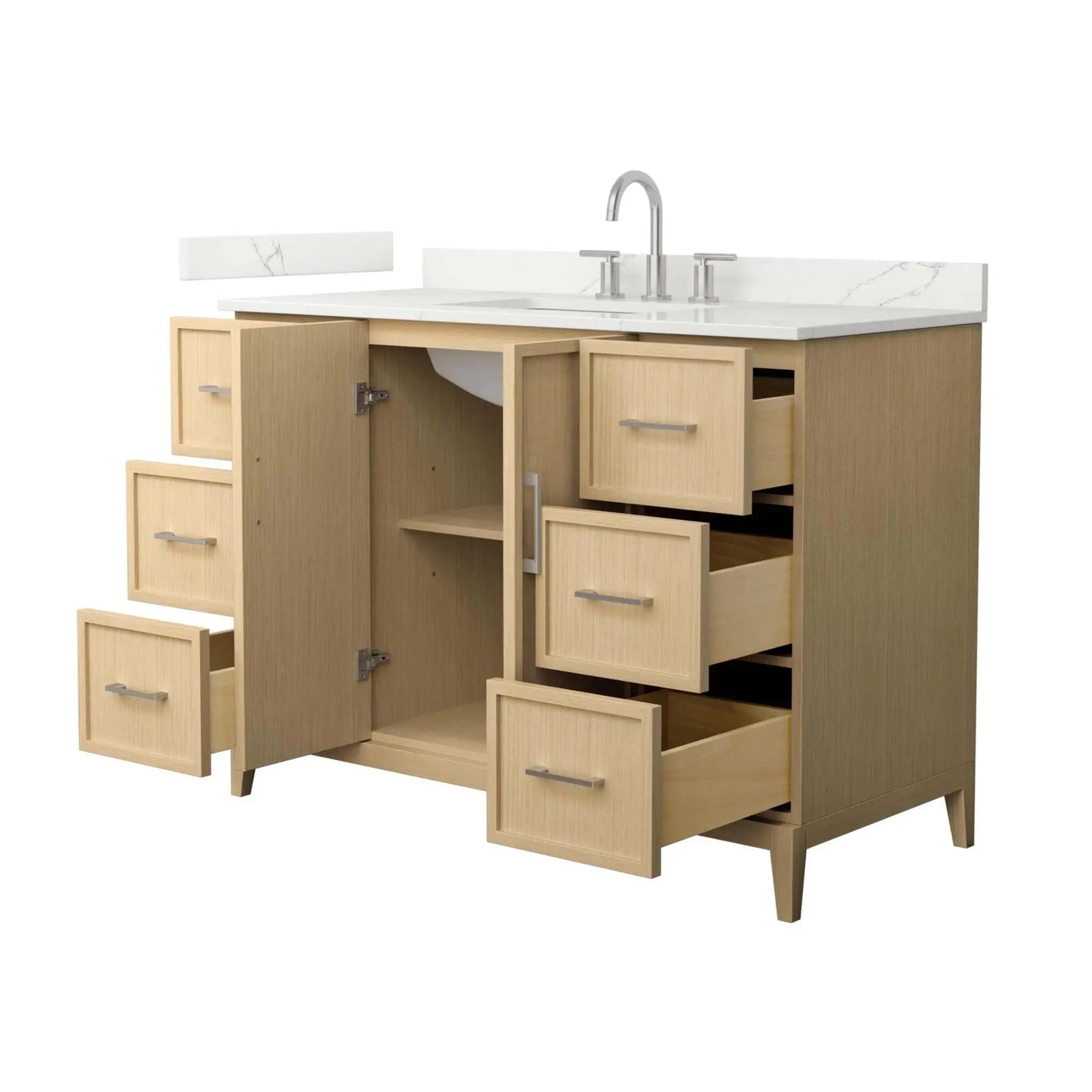 48" Elan Single Bathroom Vanity in White Oak with Brushed Nickel Trim by Wyndham