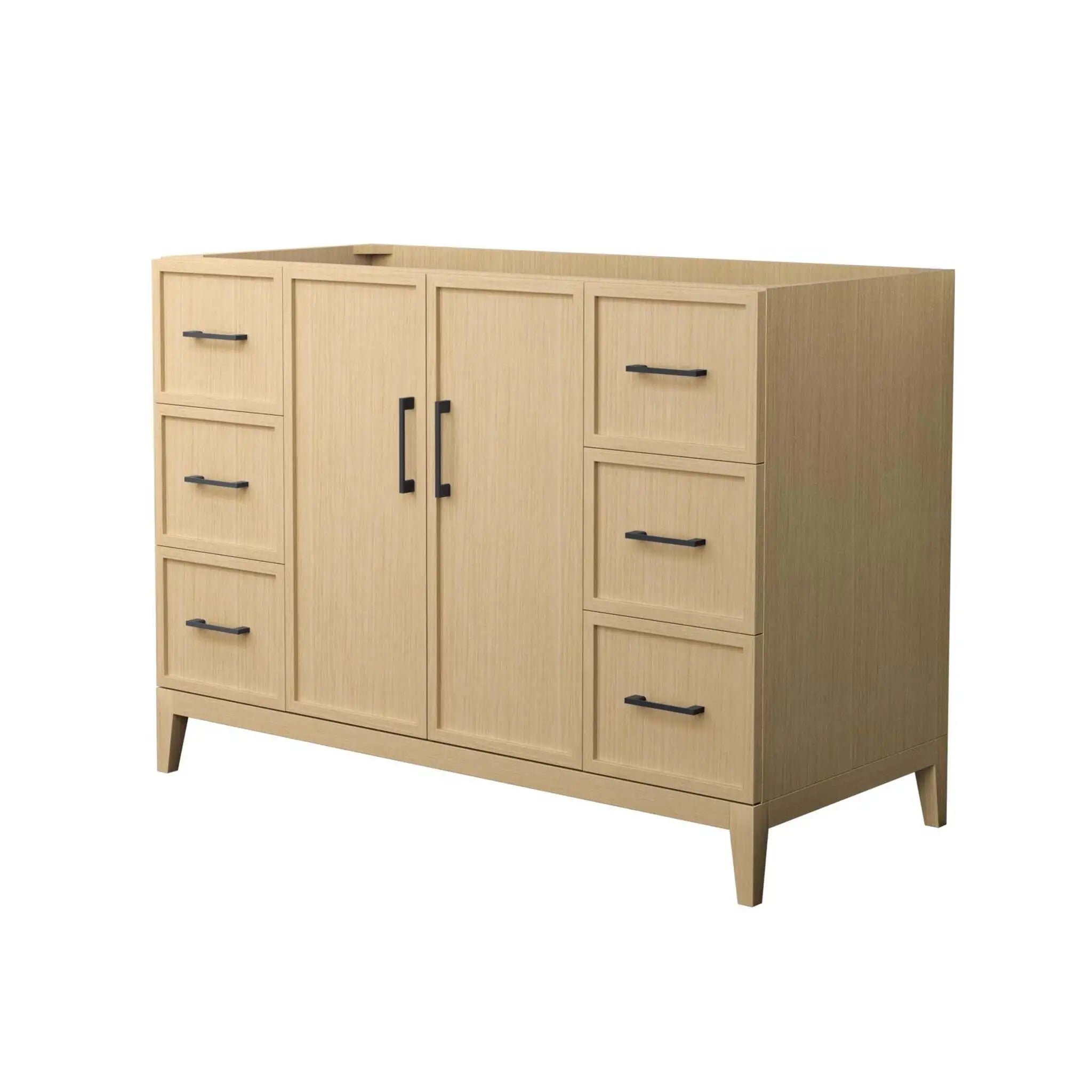 48" Elan Single Bathroom Vanity in White Oak with Matte Black Trim by Wyndham