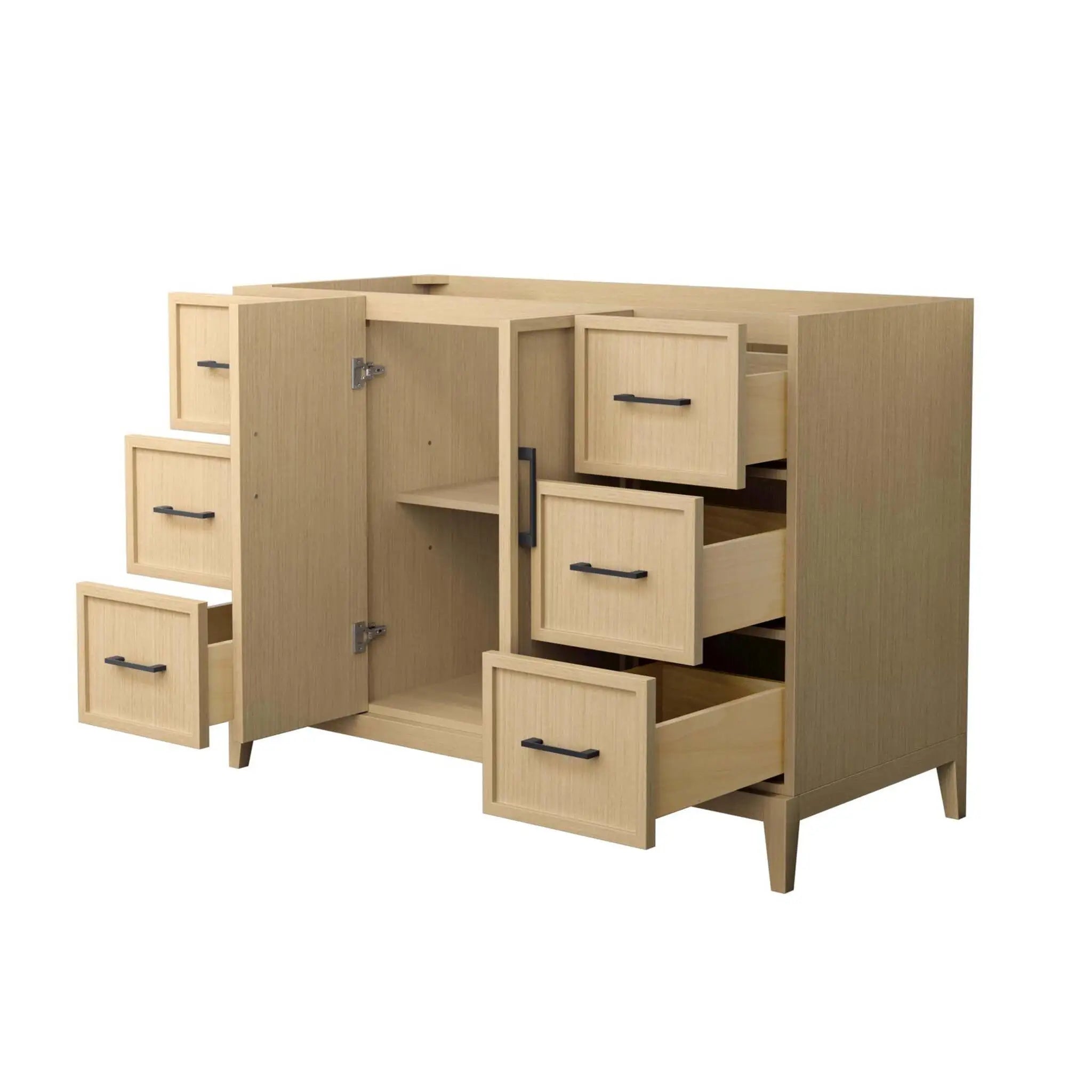 48" Elan Single Bathroom Vanity in White Oak with Matte Black Trim by Wyndham