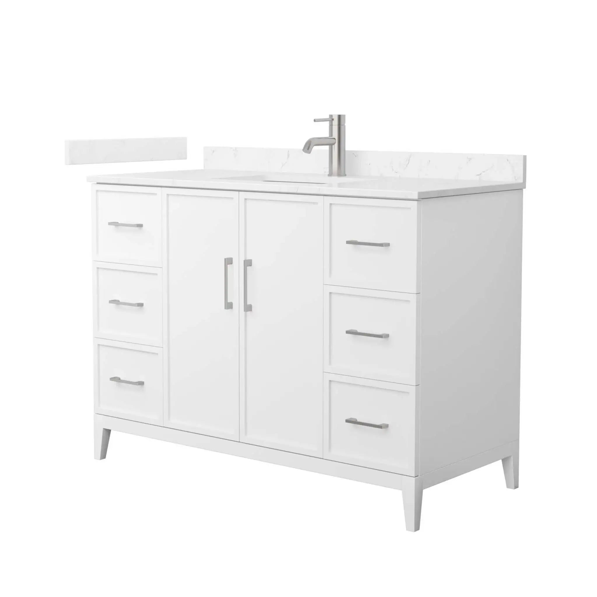 48" Elan Single Bathroom Vanity in White with Brushed Nickel Trim by Wyndham