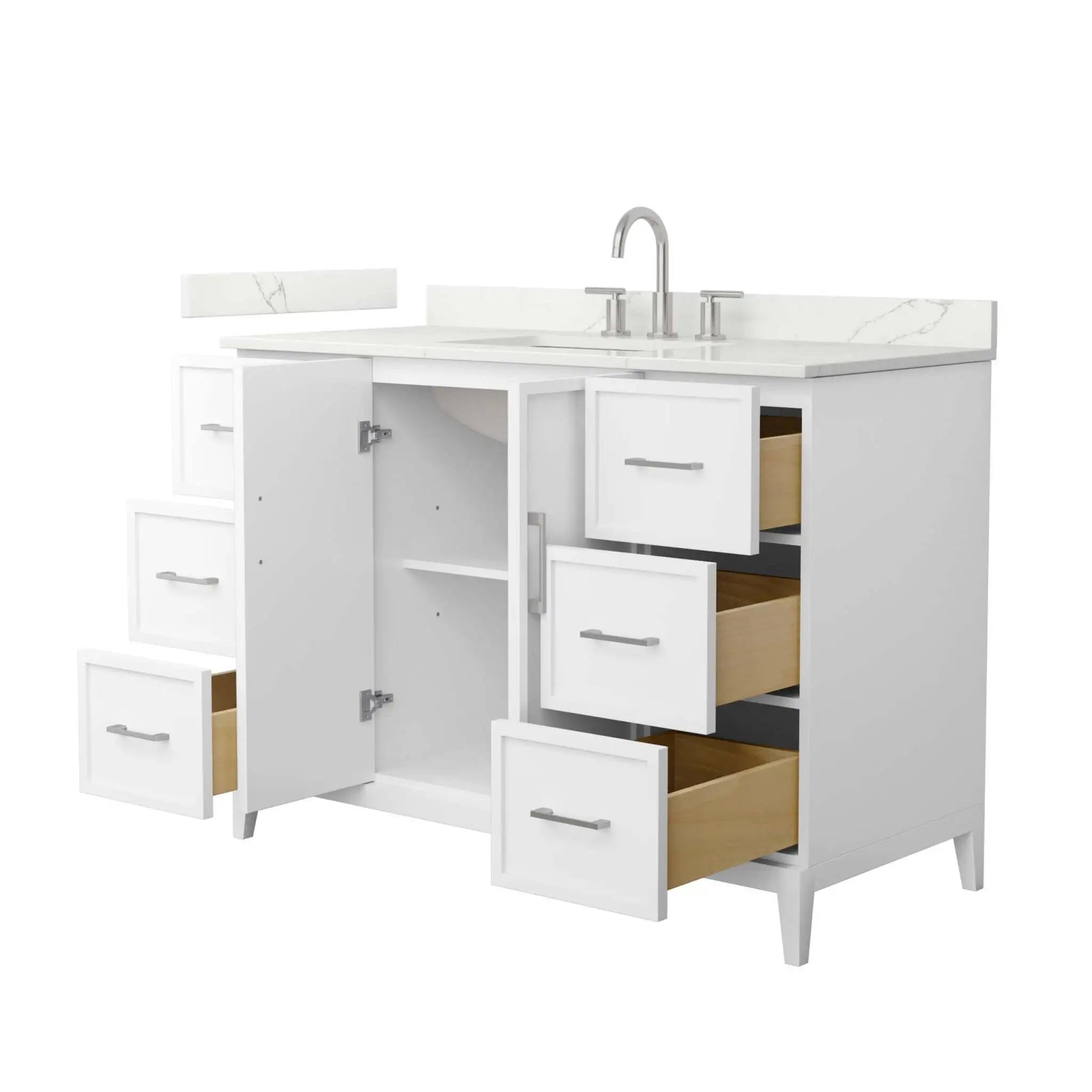 48" Elan Single Bathroom Vanity in White with Brushed Nickel Trim by Wyndham