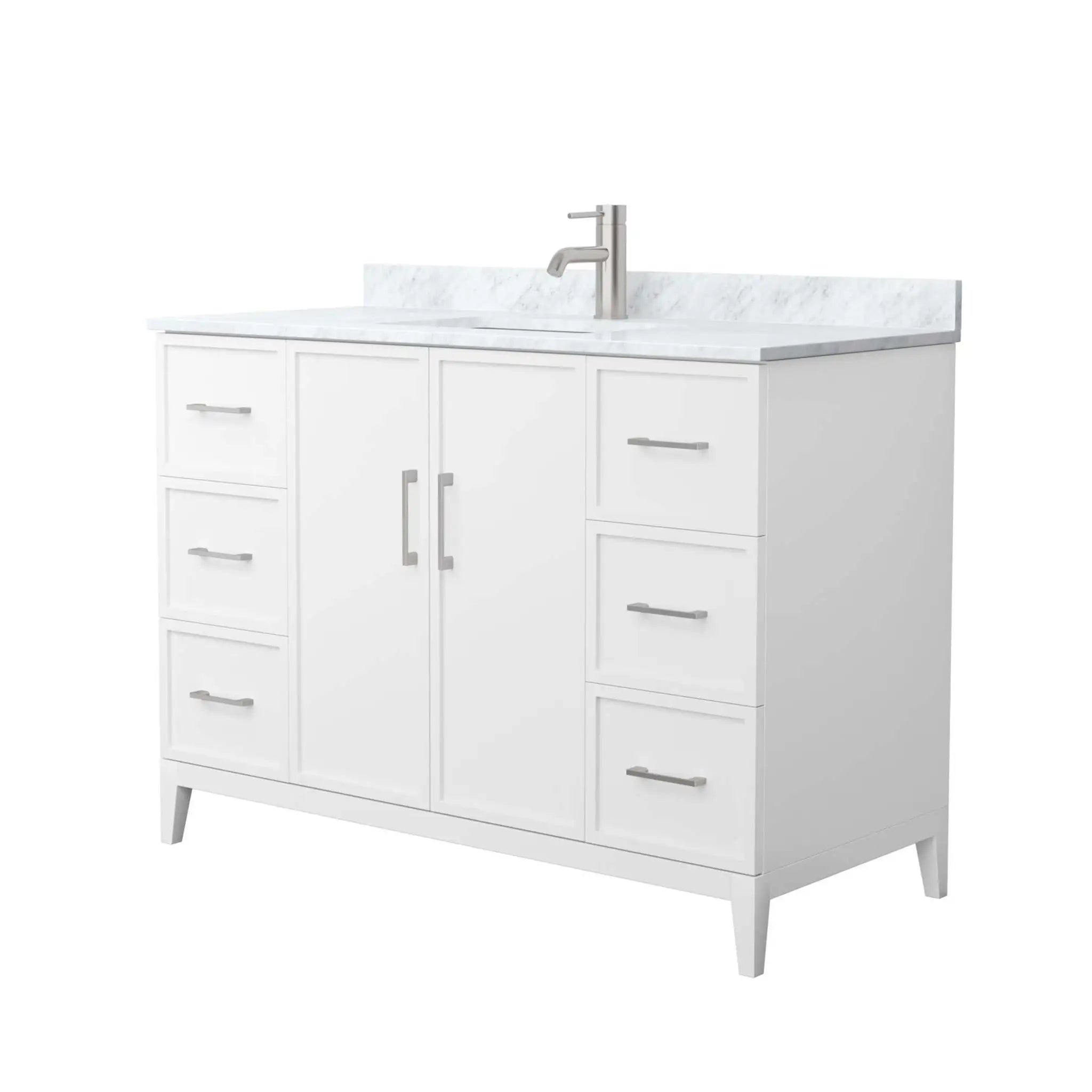 48" Elan Single Bathroom Vanity in White with Brushed Nickel Trim by Wyndham
