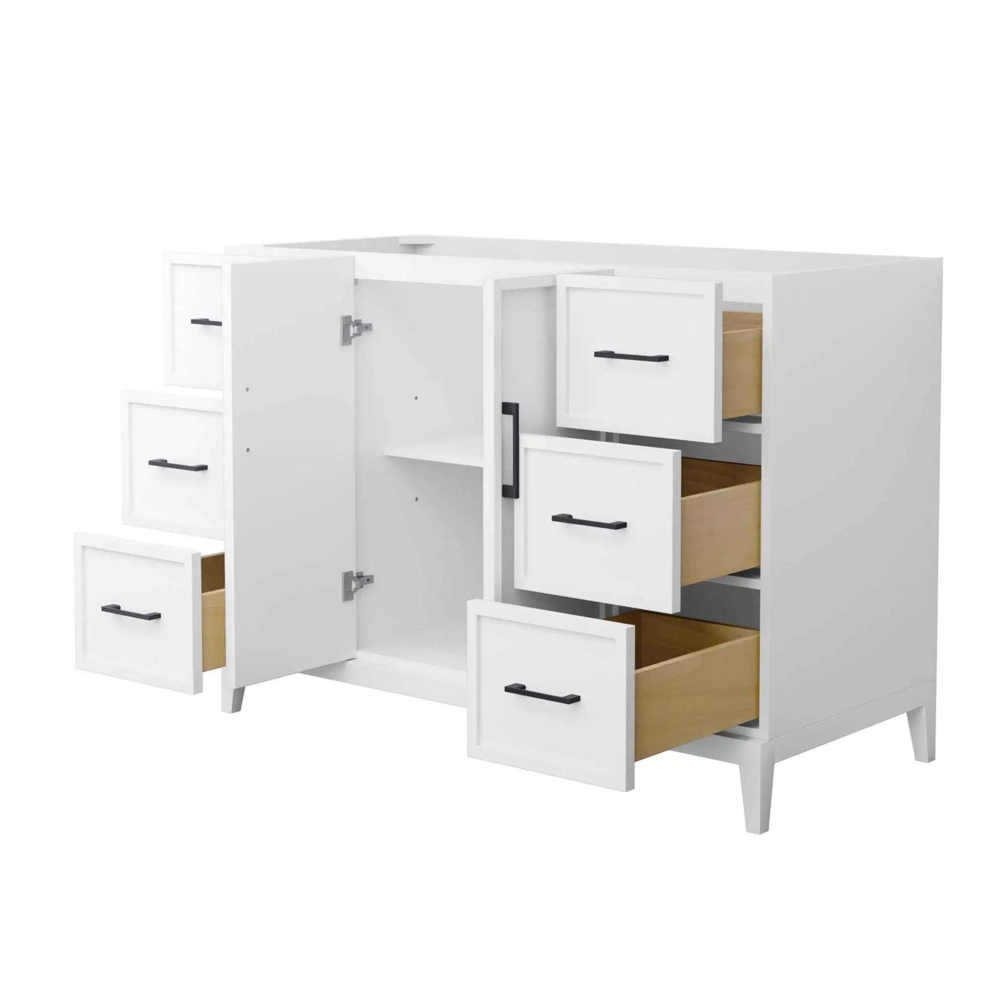 48" Elan Single Bathroom Vanity in White with Matte Black Trim by Wyndham
