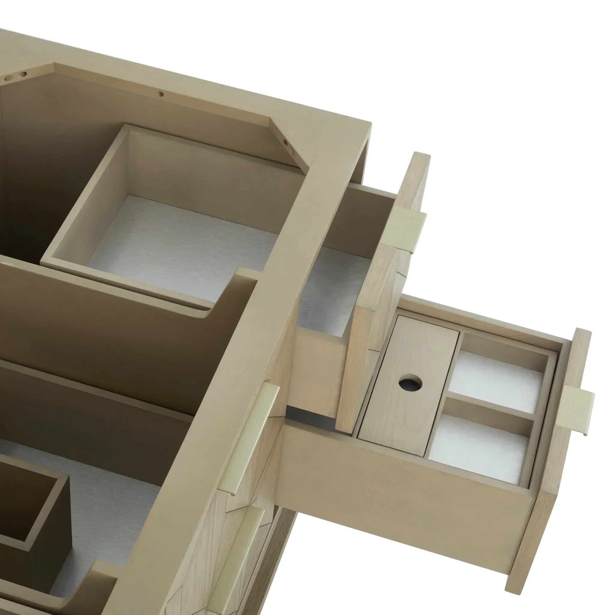 48" Emmeline Single Vanity in Pebble Oak w/FreePower Wireless Charger-Parisien Bleu Silestone-8" Widespread image 11