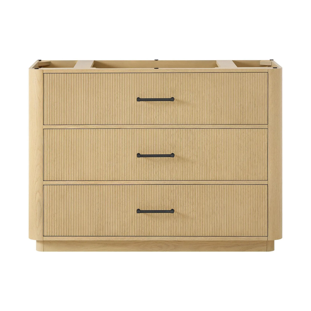 48" Francesca Single Bathroom Vanity Scandinavian Oak Matte Black Trim by wyndham View 21