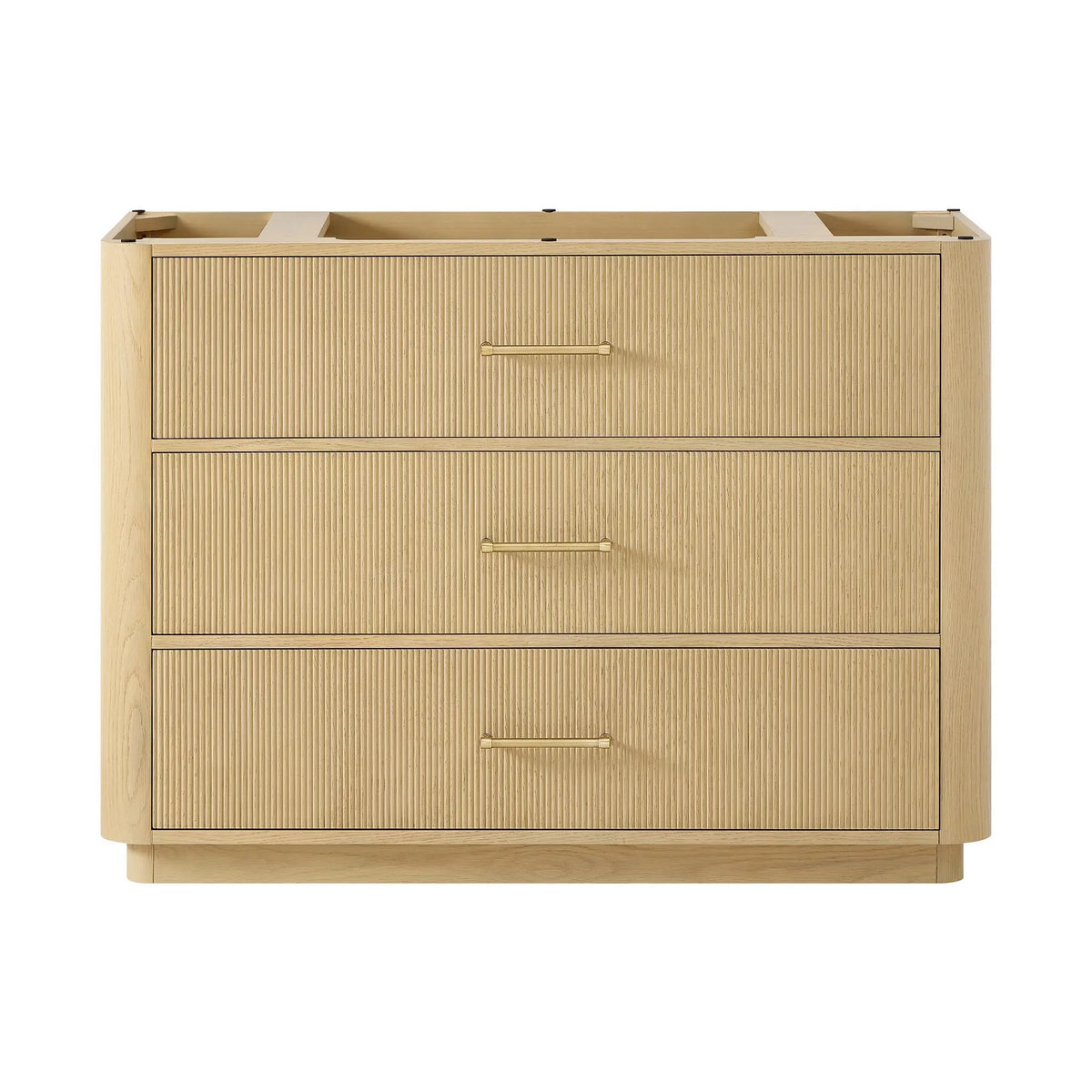 48" Francesca Single Bathroom Vanity Scandinavian Oak Satin Bronze Trim by wyndham View 21