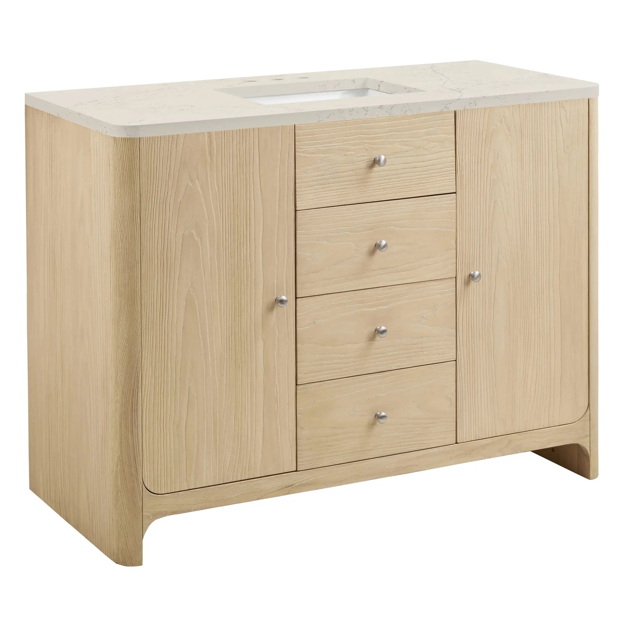 48 Gracyn Single Vanity In Coastal Driftwood Standard Siberian Silestone 8 Widespread 6