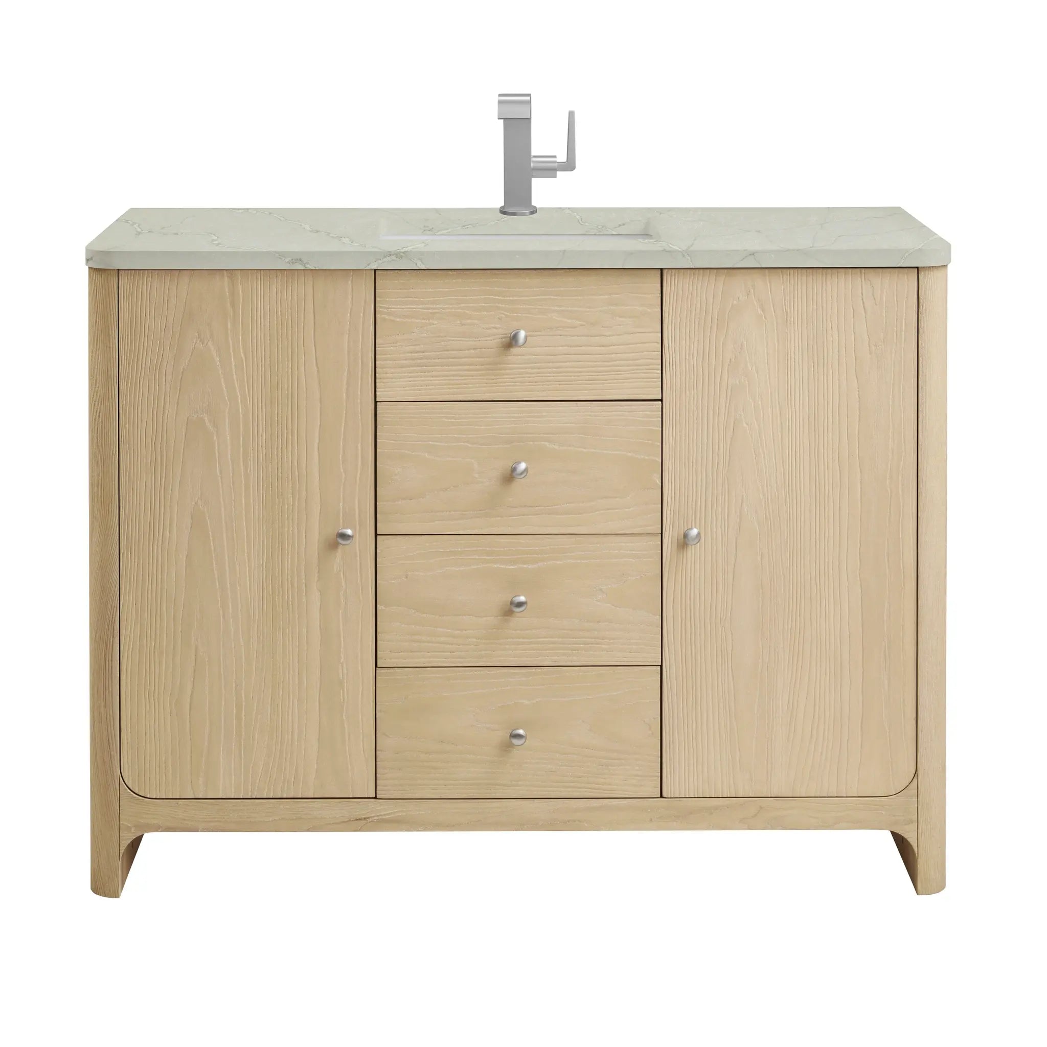 48 Gracyn Single Vanity In Coastal Driftwood Standard Victorian Silver Silestone Single Hole 1