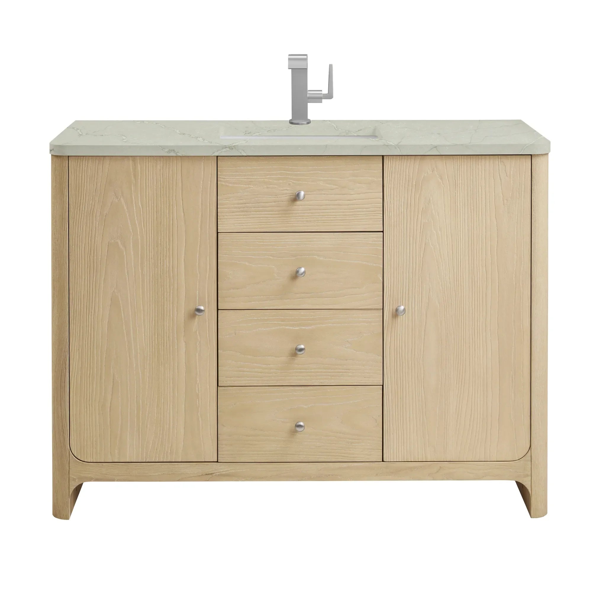 48" Gracyn Single Vanity in Coastal Driftwood-Victorian Silver Silestone-Single Hole image