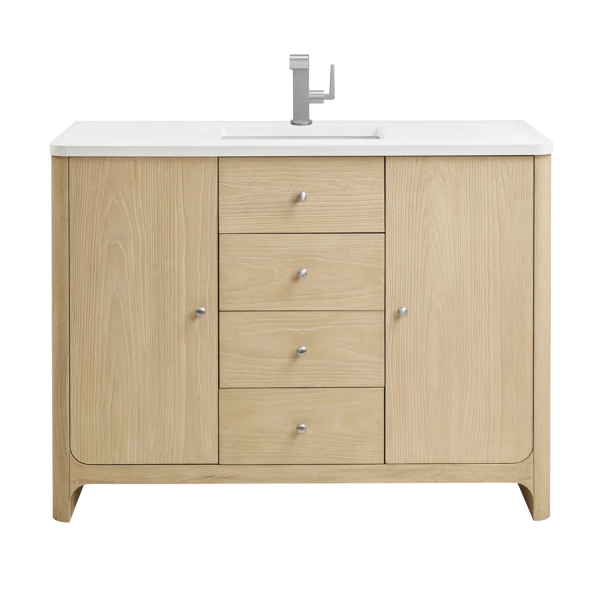 48" Gracyn Single Vanity in Coastal Driftwood-White Zeus Silestone-Single Hole image