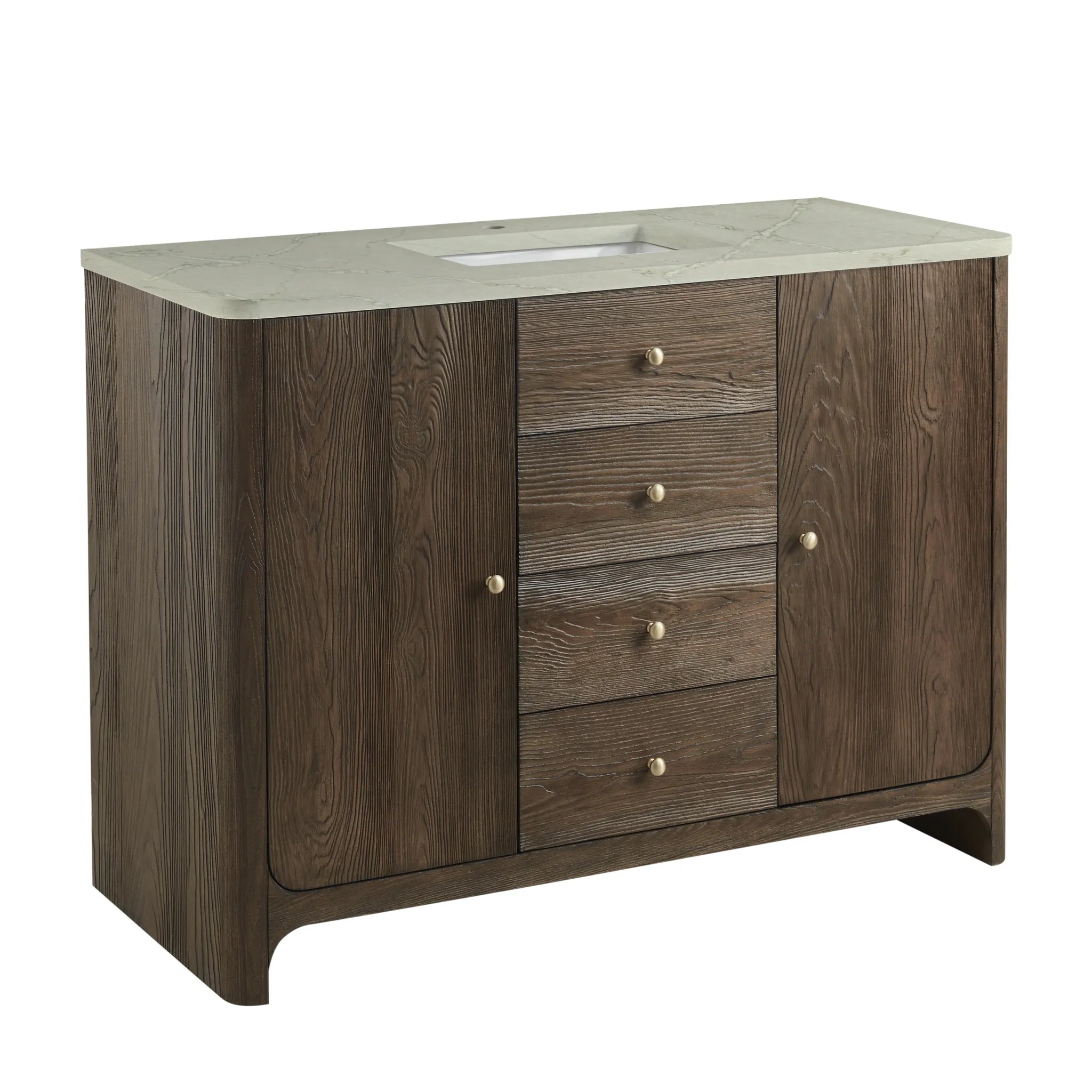 48" Gracyn Single Vanity in Sable-Victorian Silver Silestone-Single Hole image 9