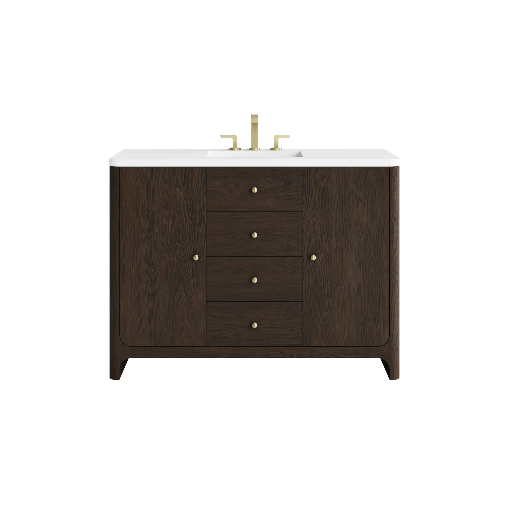 48" Gracyn Single Vanity in Sable-White Zeus Silestone-8" Widespread image
