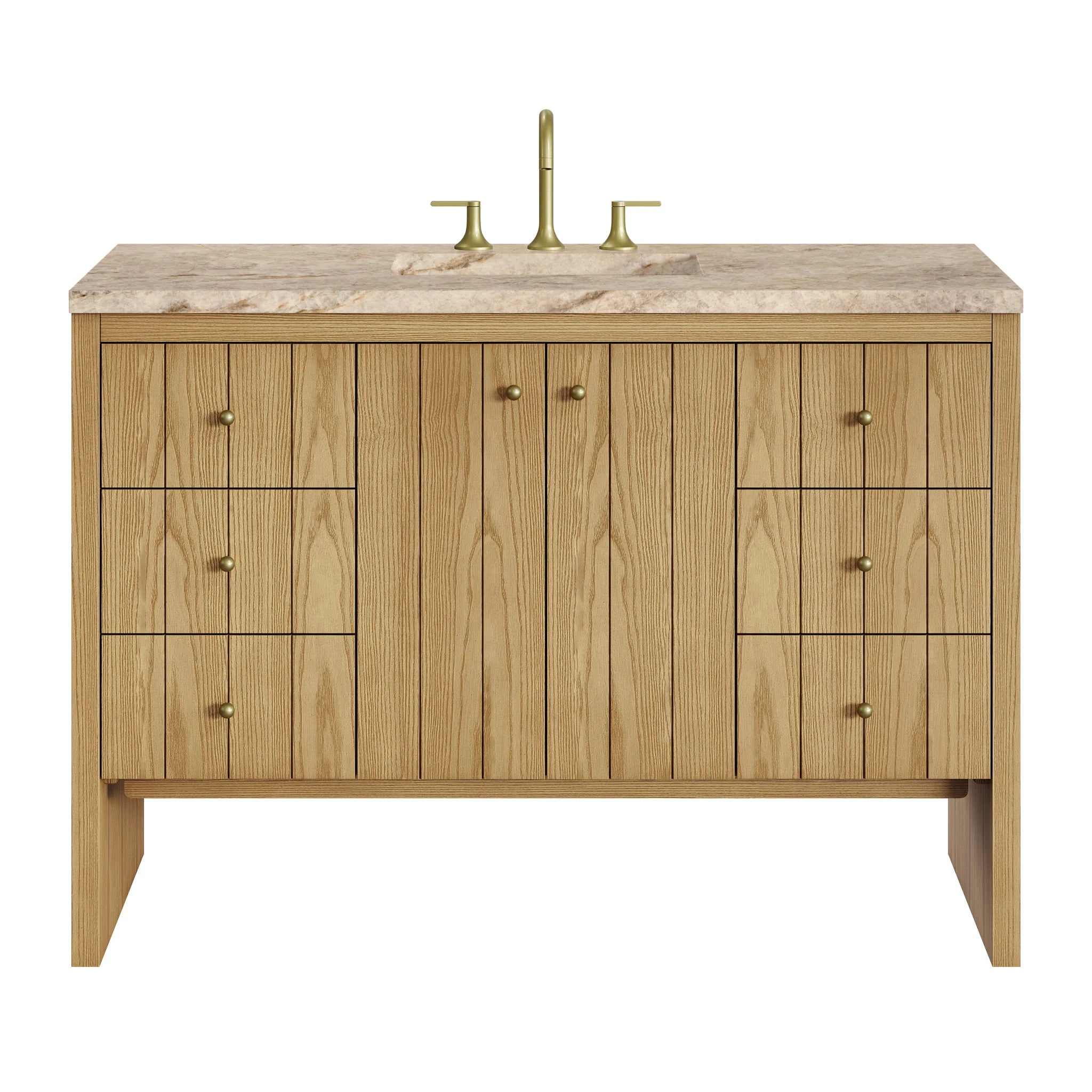 48-hudson-single-vanity-cabinet-in-light-natural-oak-w-freepower-wireless-charger-by-james-martin-vanities-435-v48-m-lno-tajnar-eclos-zero-silica image