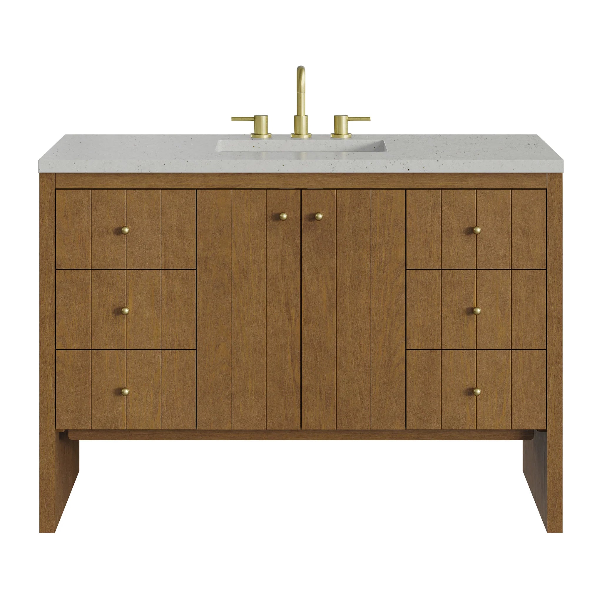 48" Hudson Single Vanity in Honey Oak by James Martin Vanities-Lime Delight Silestone