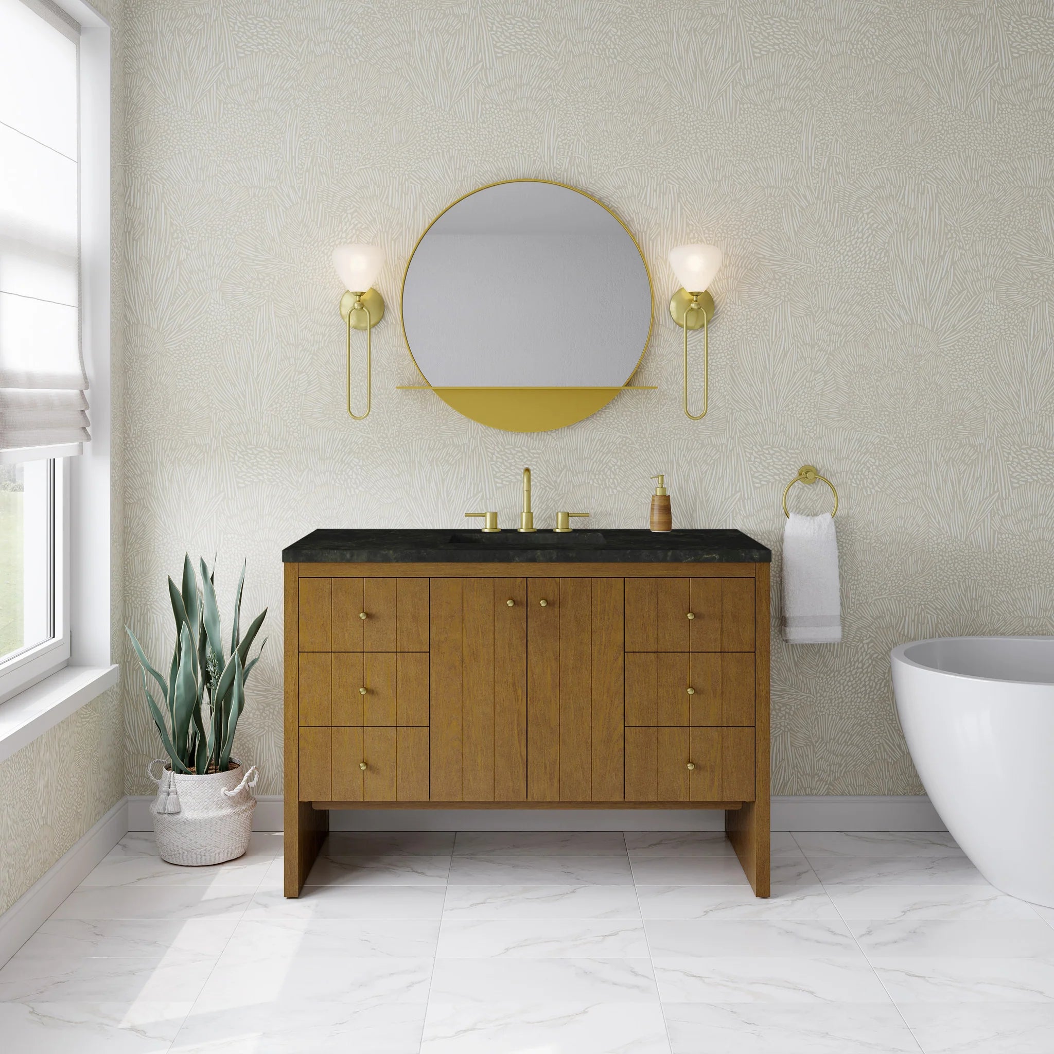48" Hudson Single Vanity in Honey Oak by James Martin Vanities-Phantome Eclos 1