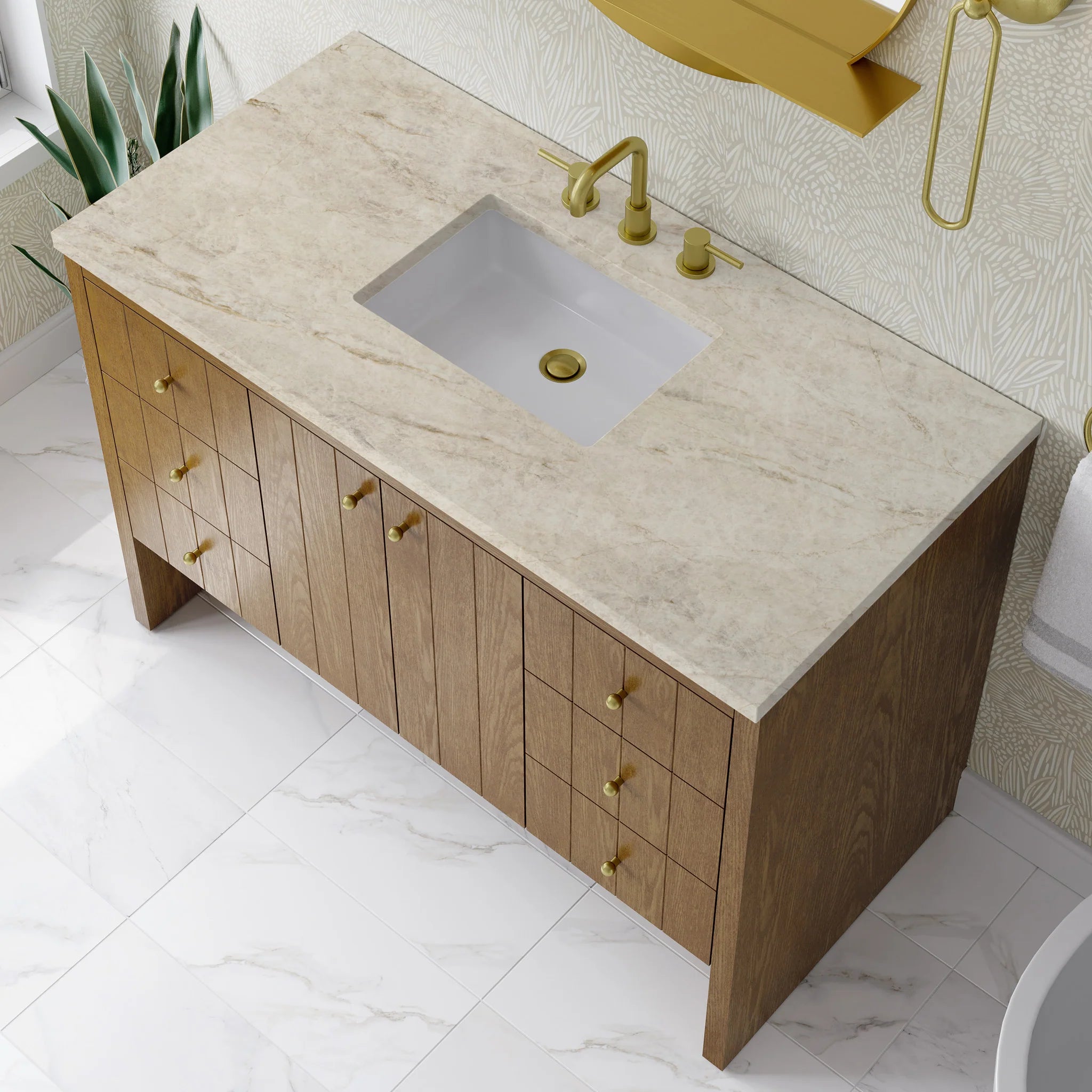 48" Hudson Single Vanity in Honey Oak by James Martin Vanities-Tajnar Eclos 6