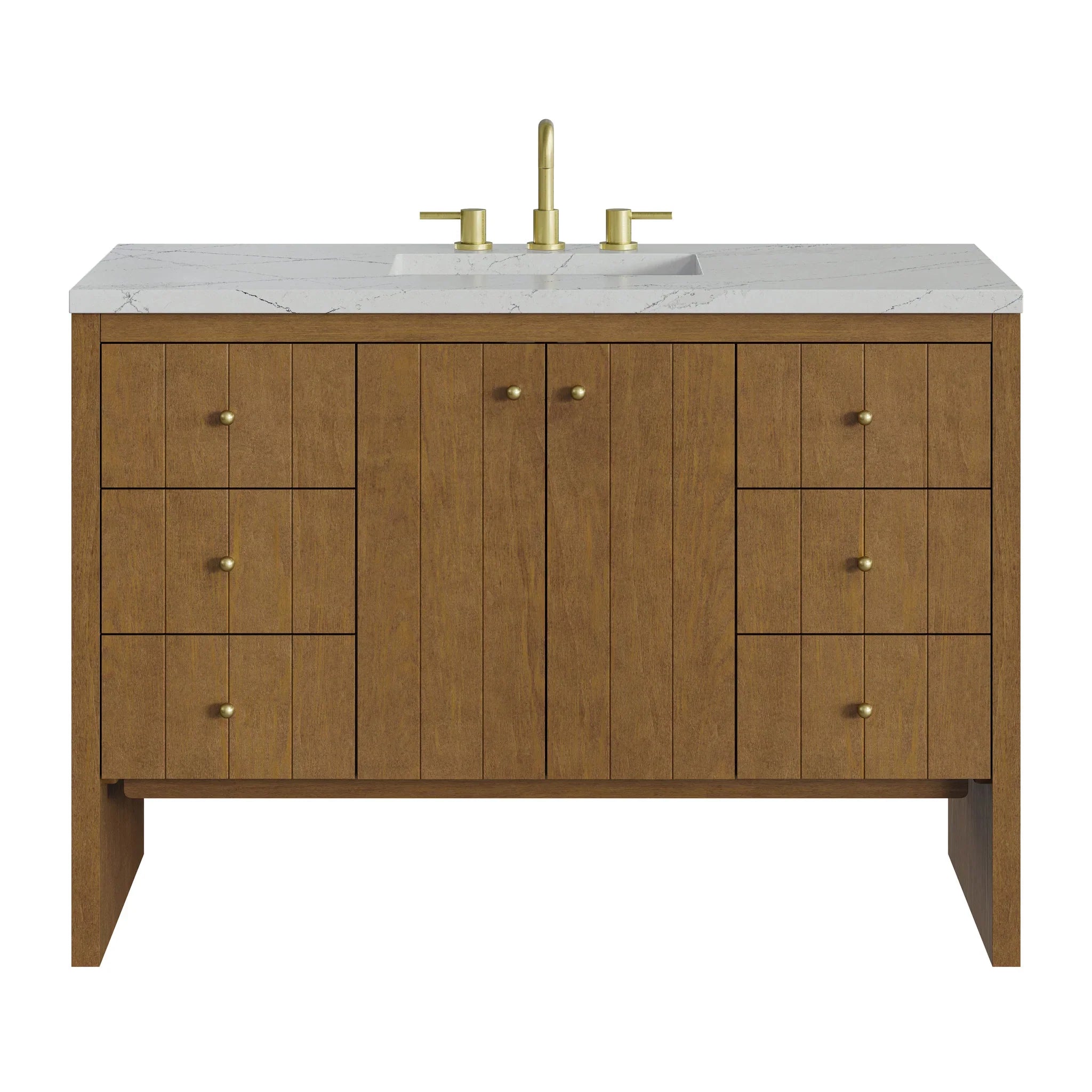 48" Hudson Single Vanity in Honey Oak by James Martin Vanities - AURA Modern Home
