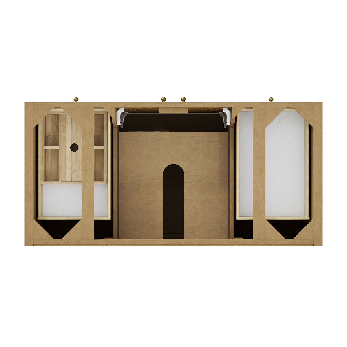 48 Hudson Single Vanity In Light Natural Oak Standard White Zeus Silestone Backsplash Single Hole 5