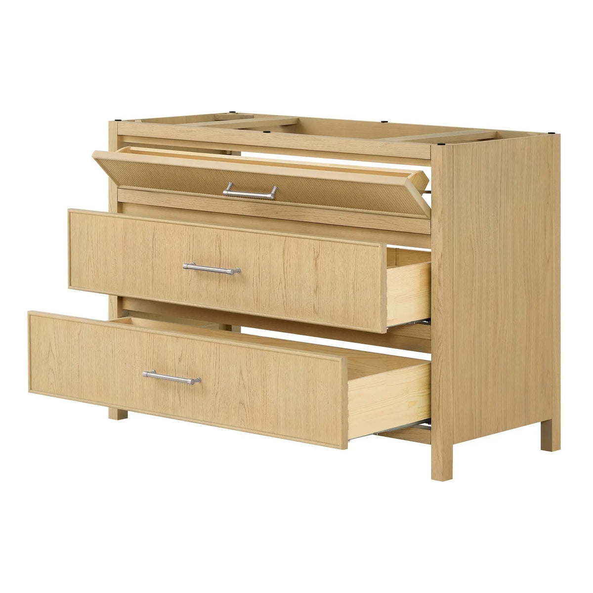 48" Isola Single Bathroom Vanity Scandinavian Oak Brushed Nickel Trim by wyndham View 18