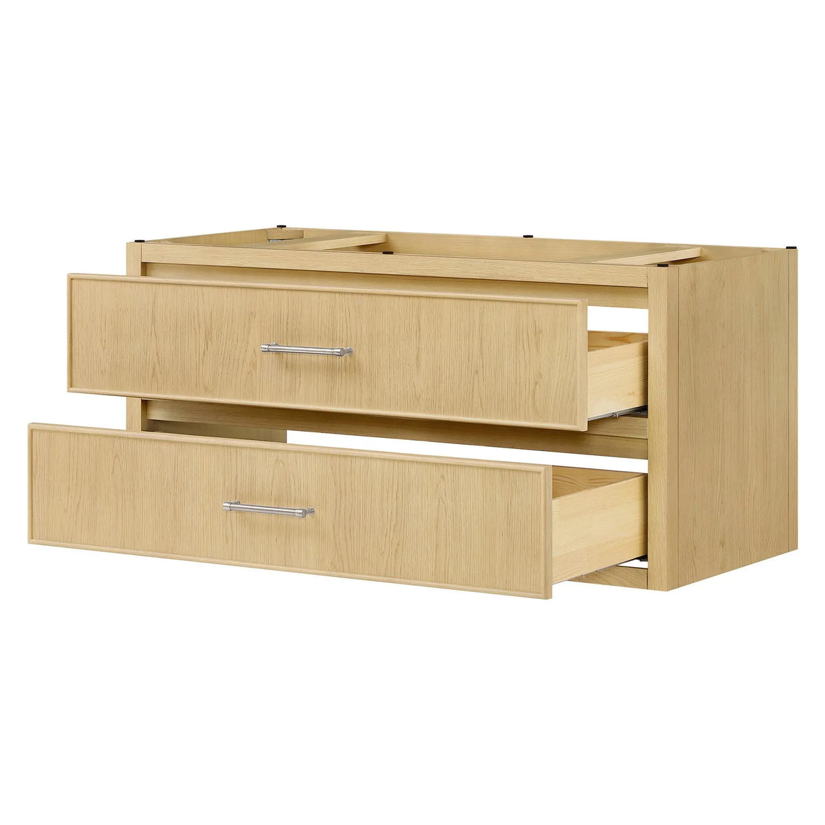 48" Isola Single Wall Mounted Bathroom Vanity Scandinavian Oak Brushed Nickel Trim by wyndham View 18