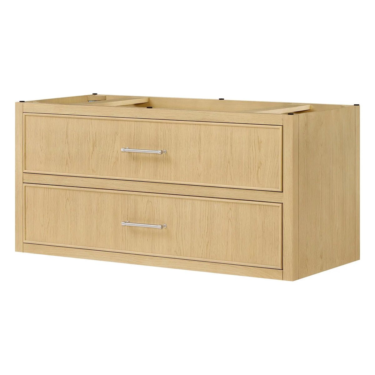 48" Isola Single Wall Mounted Bathroom Vanity Scandinavian Oak Brushed Nickel Trim by wyndham View 20