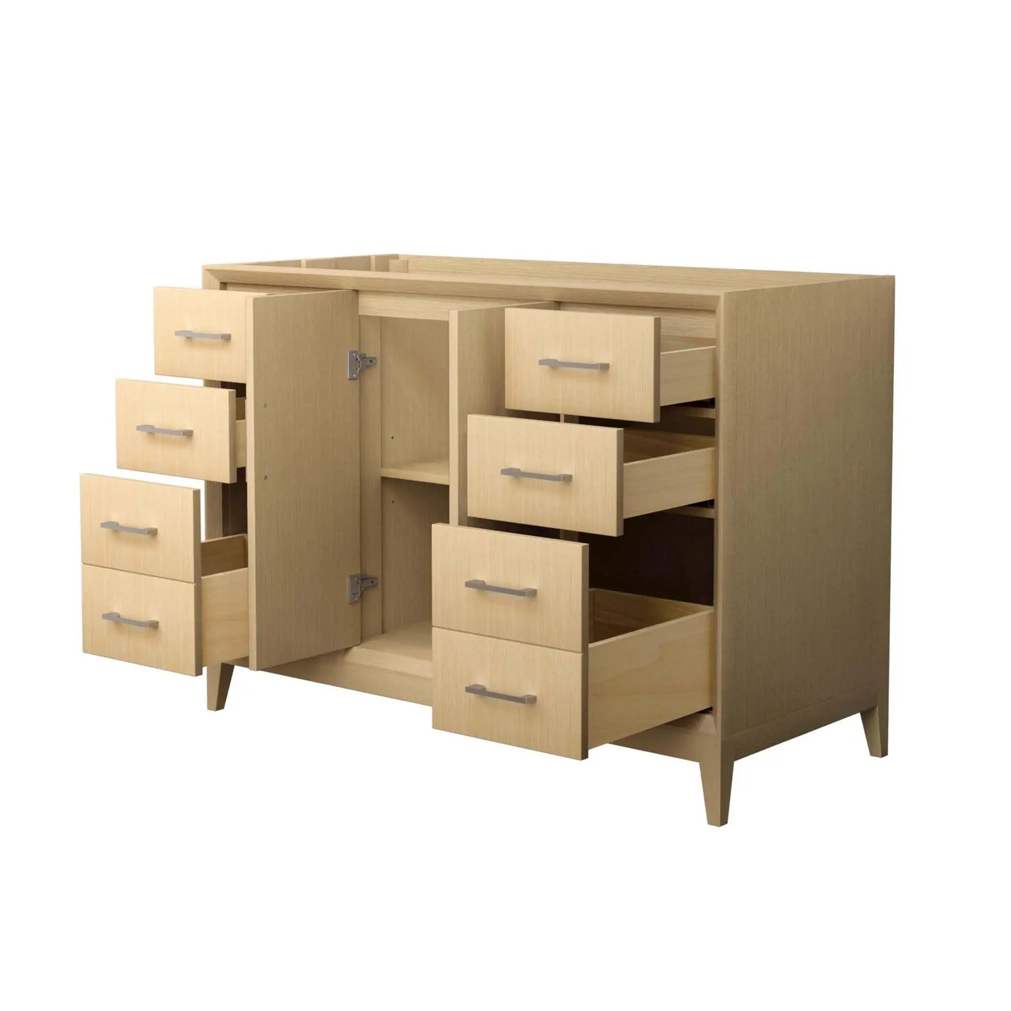 48" Janna Single Bathroom Vanity in White Oak with Brushed Nickel Trim by Wyndham