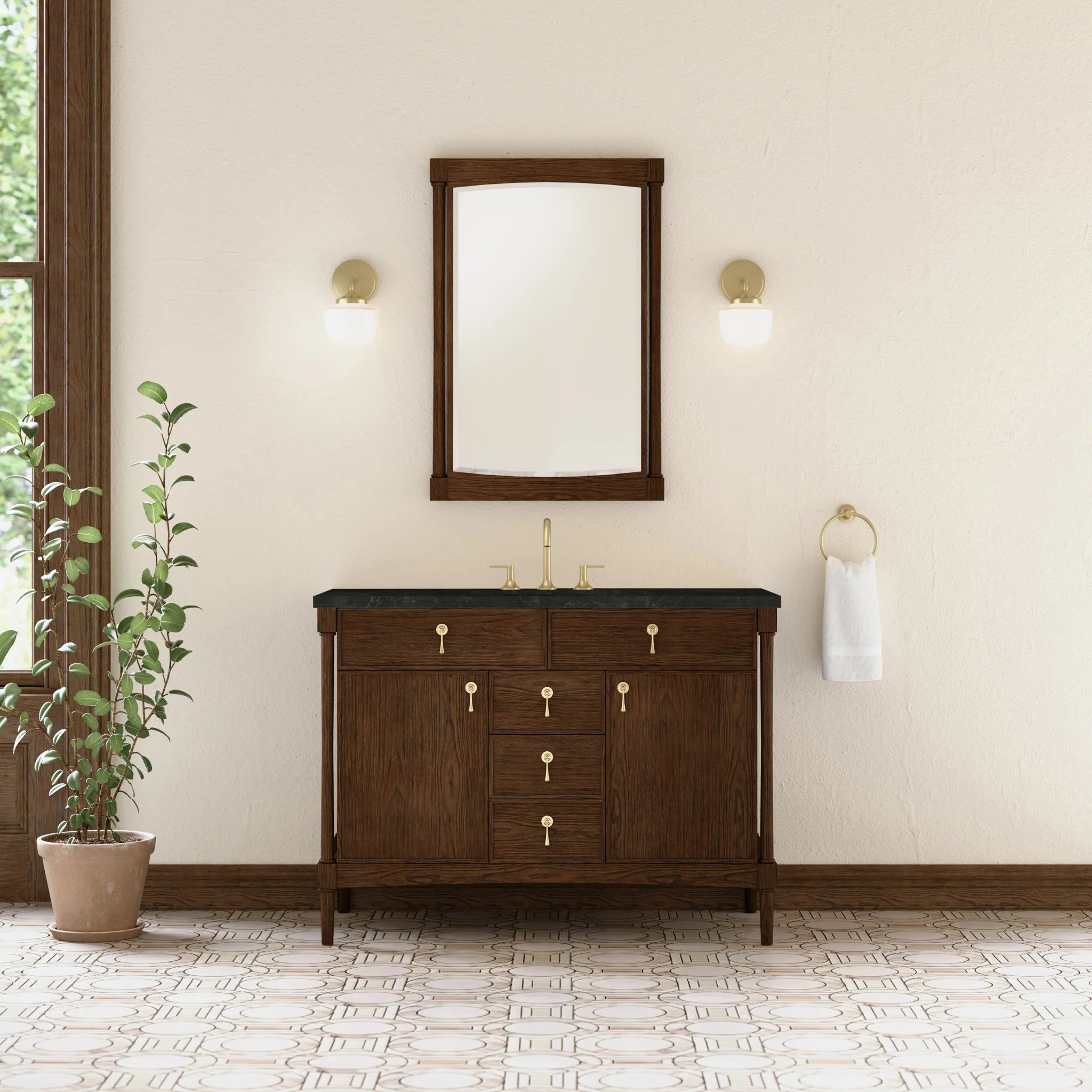 48" Kinnsden Single Vanity in Sable Oak by James Martin Vanities-Phantome Eclos 1