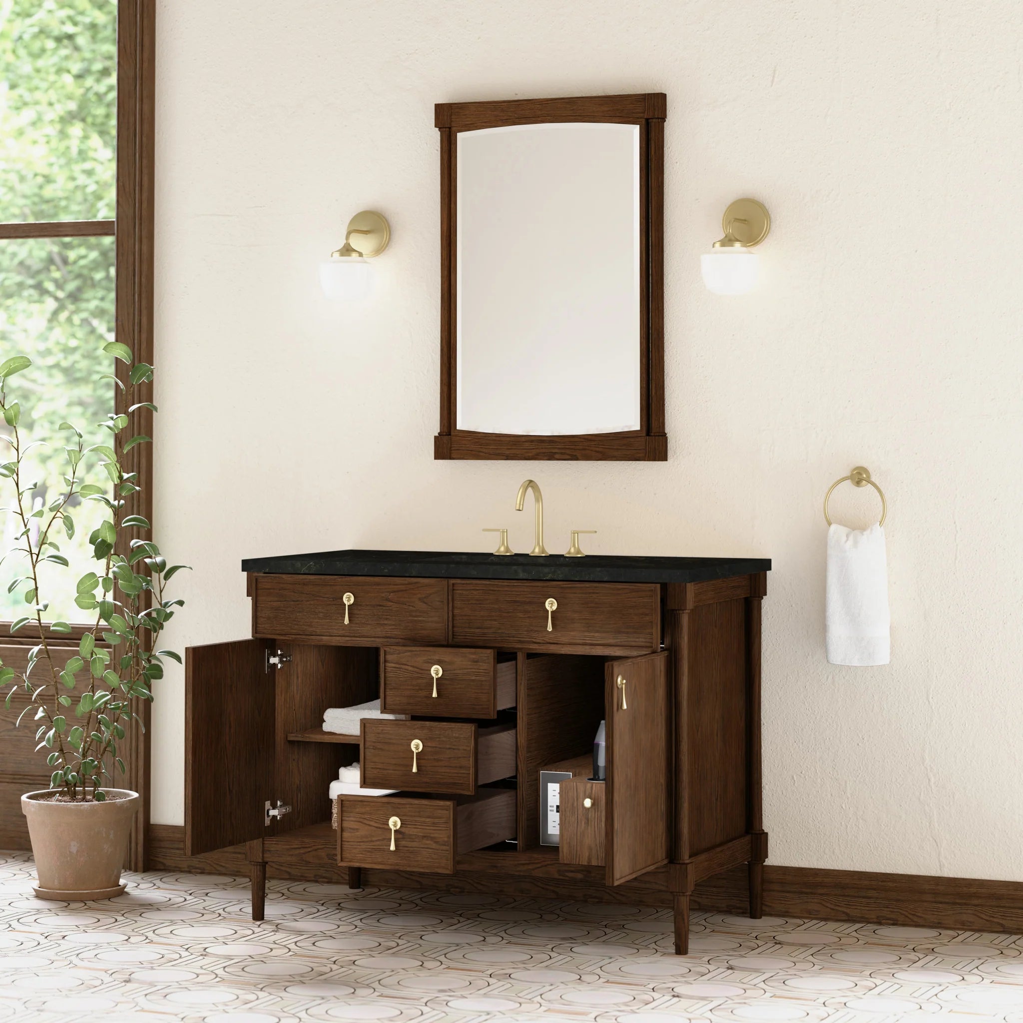 48" Kinnsden Single Vanity in Sable Oak by James Martin Vanities-Phantome Eclos 3