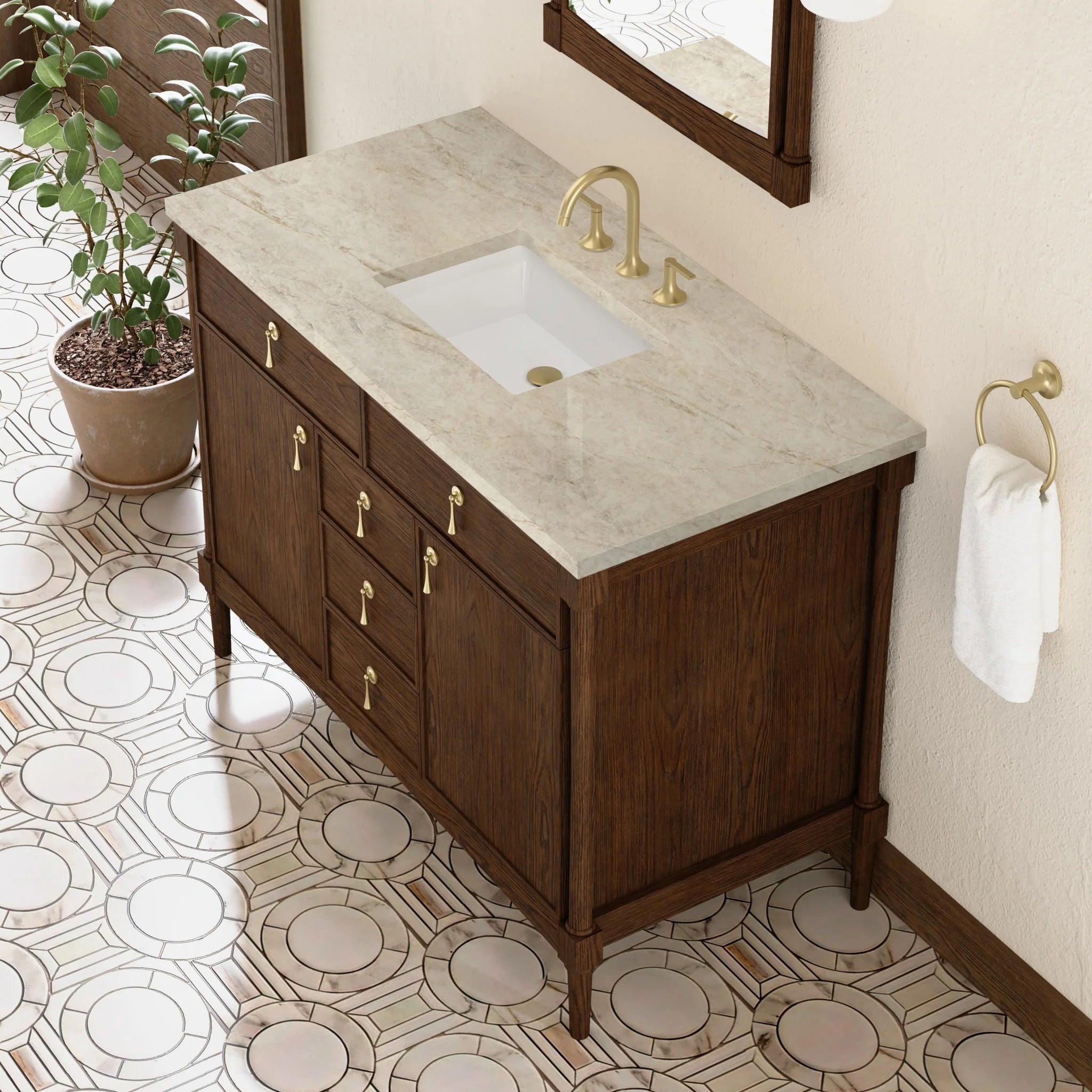 48" Kinnsden Single Vanity in Sable Oak by James Martin Vanities-Tajnar Eclos 5