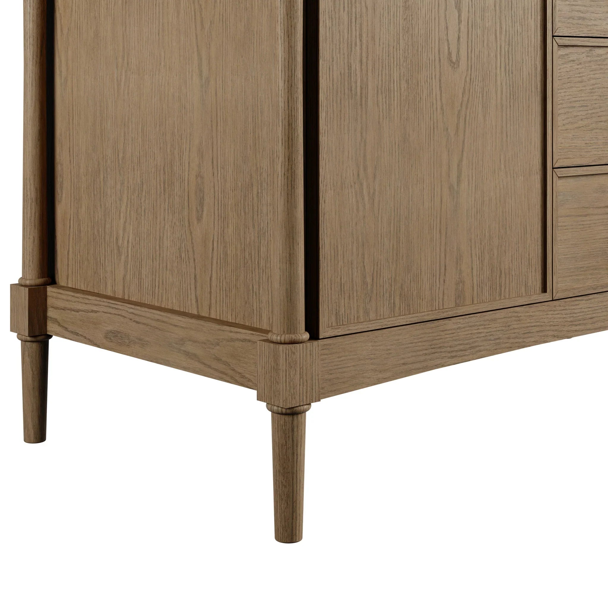 48" Kinnsden Single Vanity in Weathered Oak w/FreePower Wireless Charger by James Martin Vanities-Eternal Jasmine Pearl Silestone 13