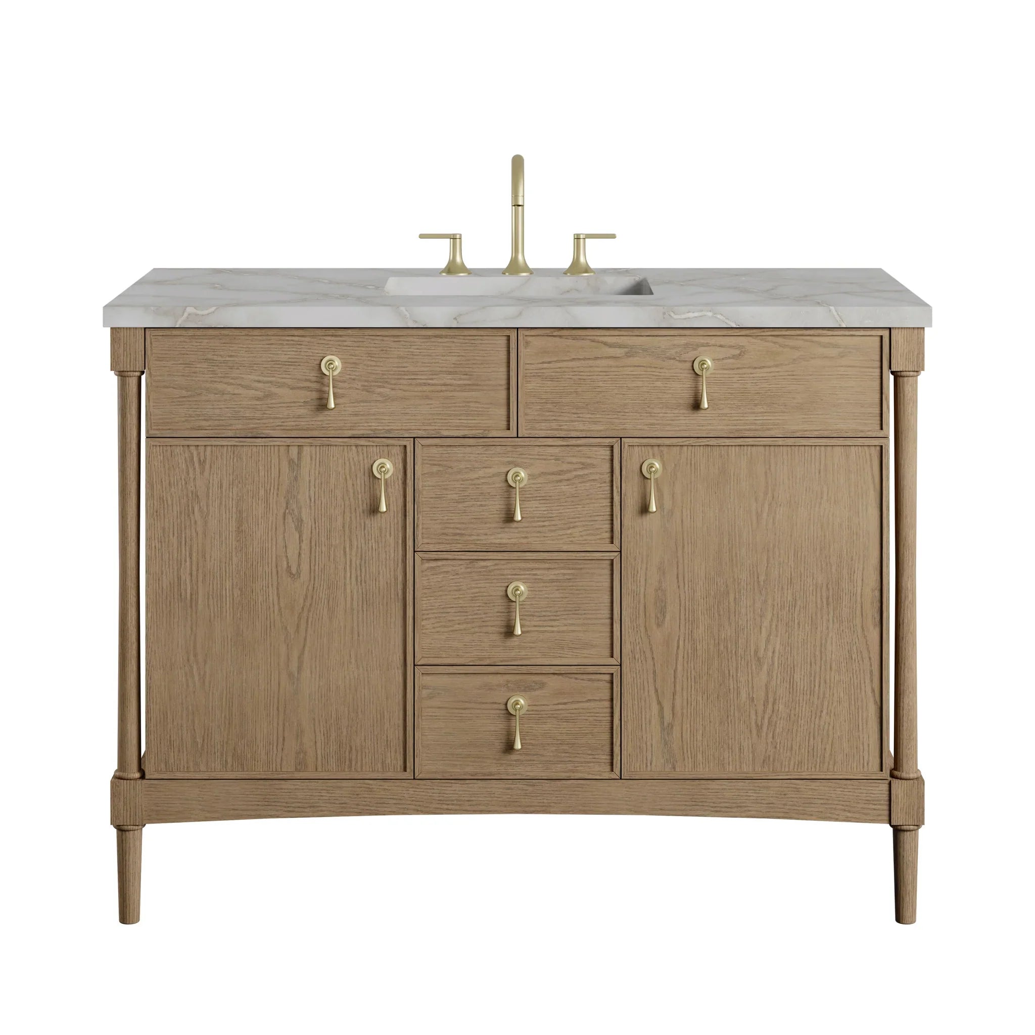 48" Kinnsden Single Vanity in Weathered Oak by James Martin Vanities - AURA Modern Home