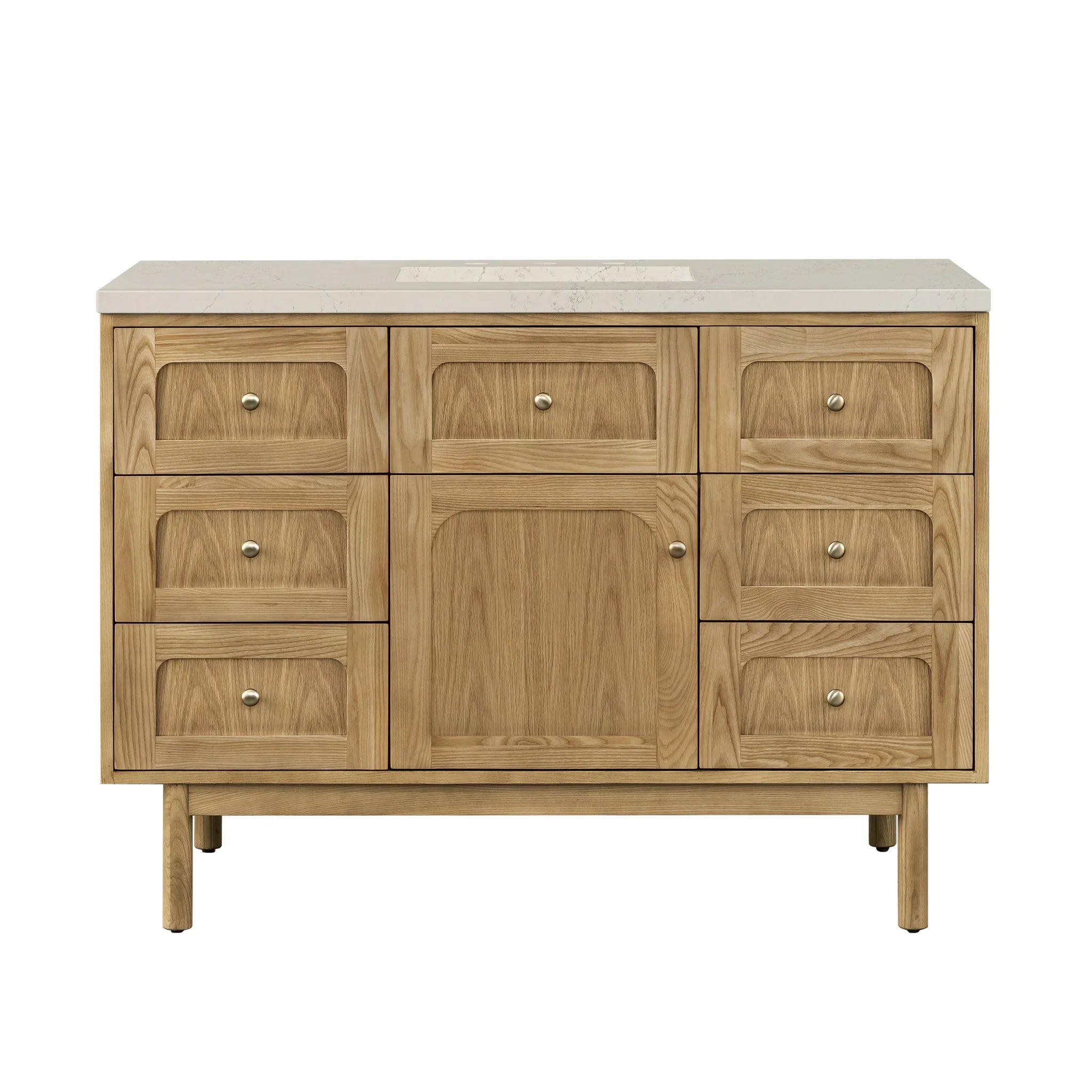 48" Laurent Single Vanity in Light Natural Oak by James Martin Vanities - AURA Modern Home