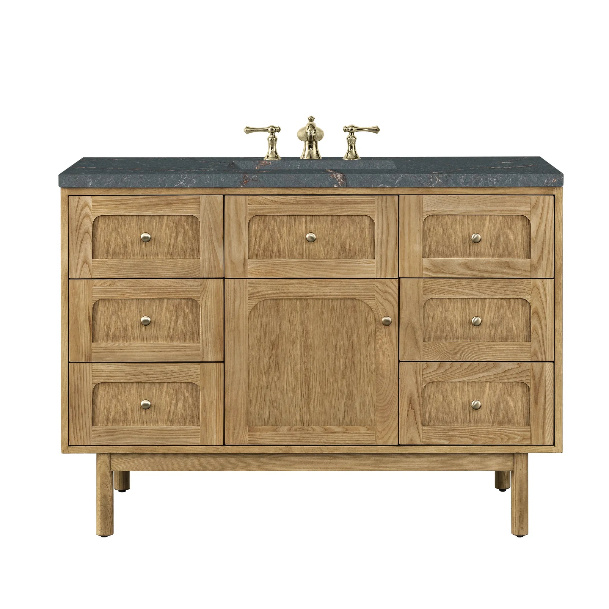 48" Laurent Single Vanity in Light Natural Oak by James Martin Vanities - AURA Modern Home